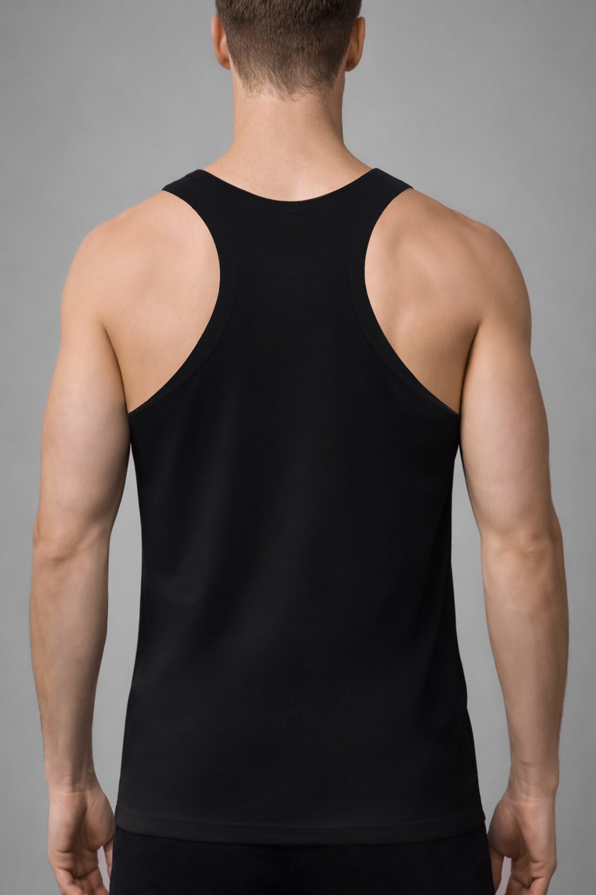 Erkek Activewear Angelino Modal by Tencel Sporcu Atlet Siyah