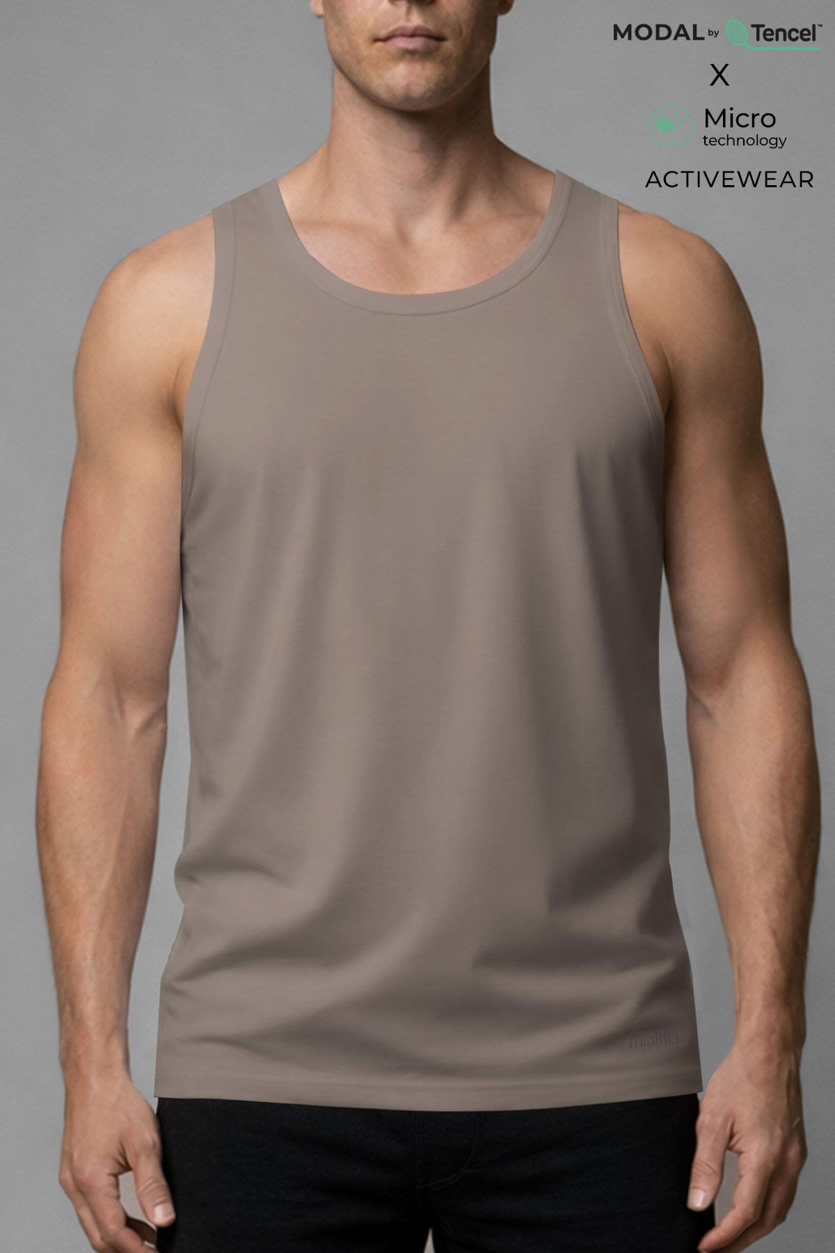 Erkek Activewear Angelino Modal by Tencel Sporcu Atlet Gri