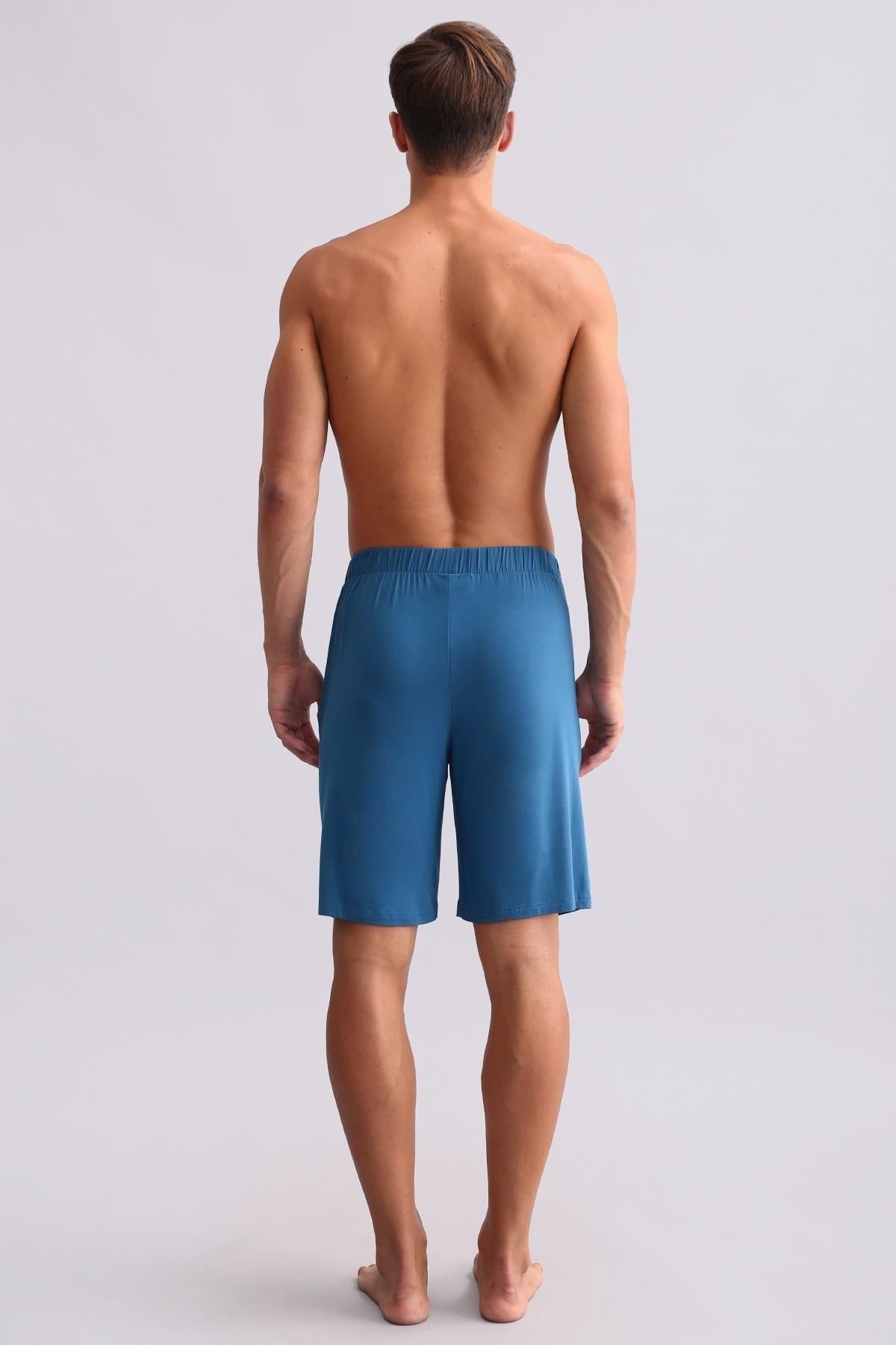 Erkek Modal Şort Pijama Koyu Lacivert