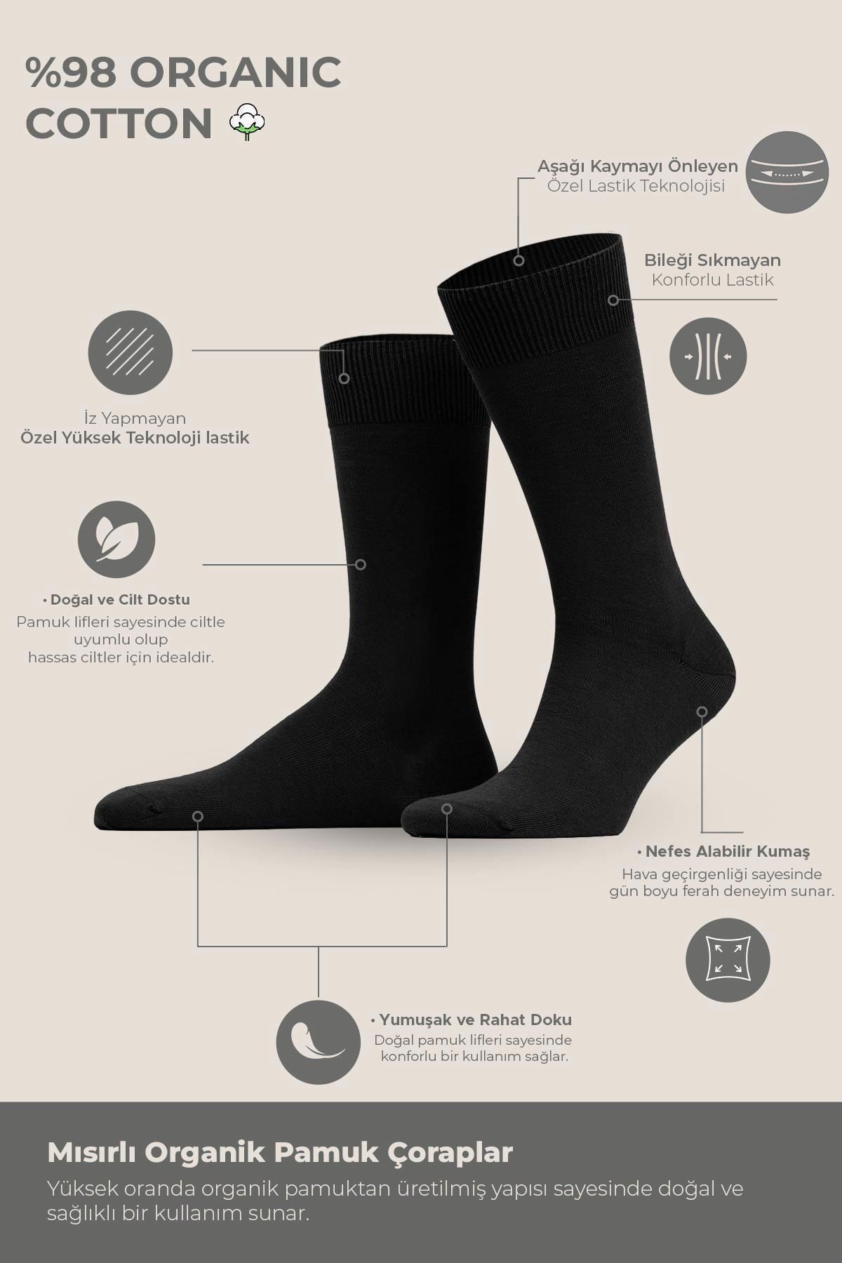 Erkek Pamuklu 6 Çift Düz Süper İnce Soket Çorap Siyah