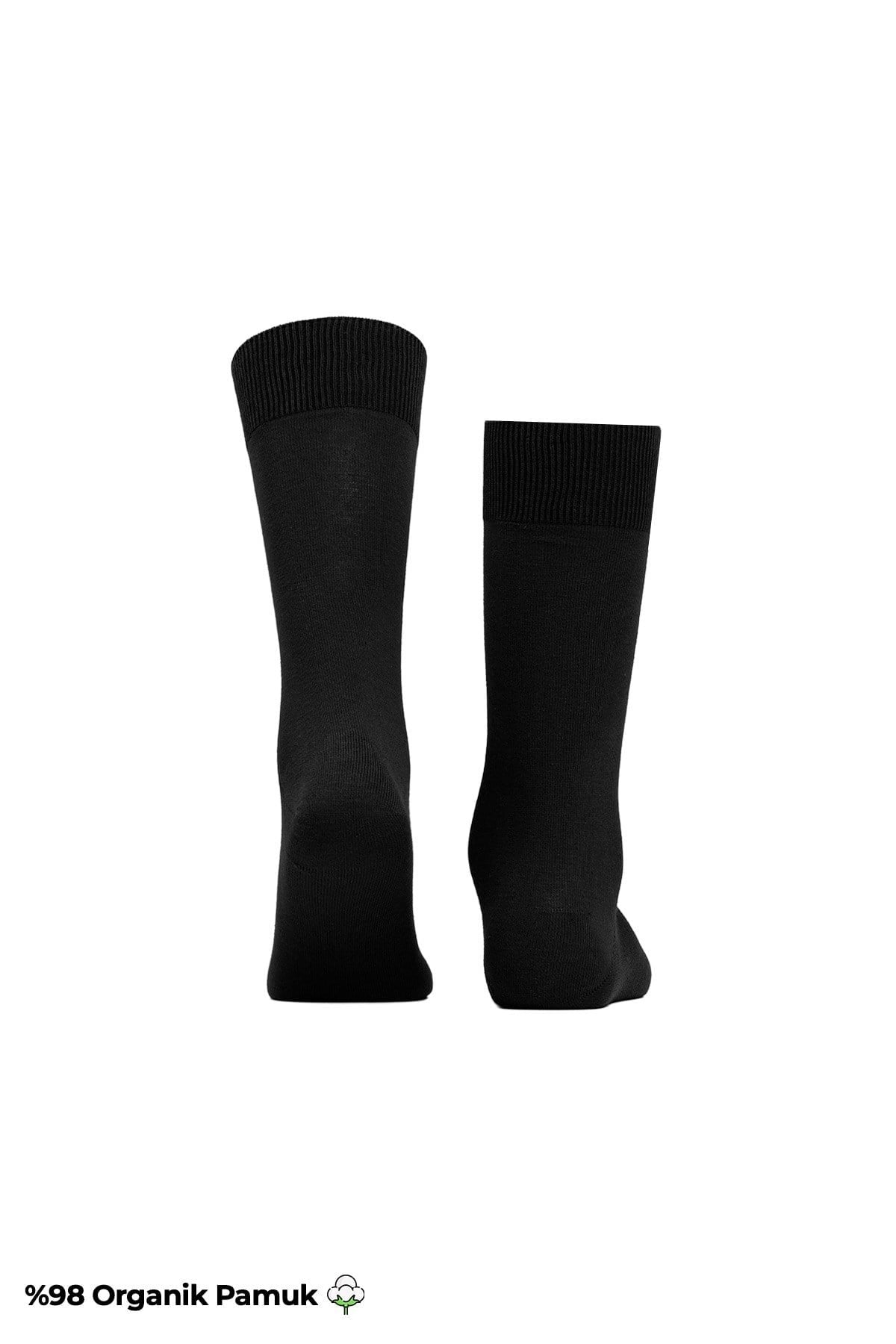 Erkek Pamuklu 6 Çift Düz Süper İnce Soket Çorap Siyah