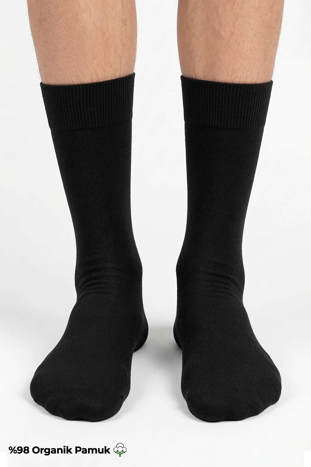 Erkek Pamuklu 6 Çift Düz Süper İnce Soket Çorap Siyah