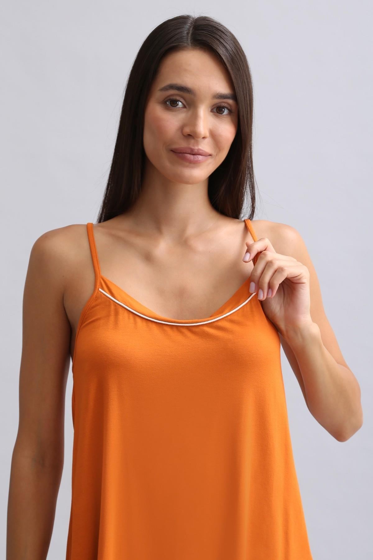 Kadın Modal İnce Askılı Pijama Üst Pas Kırmızı