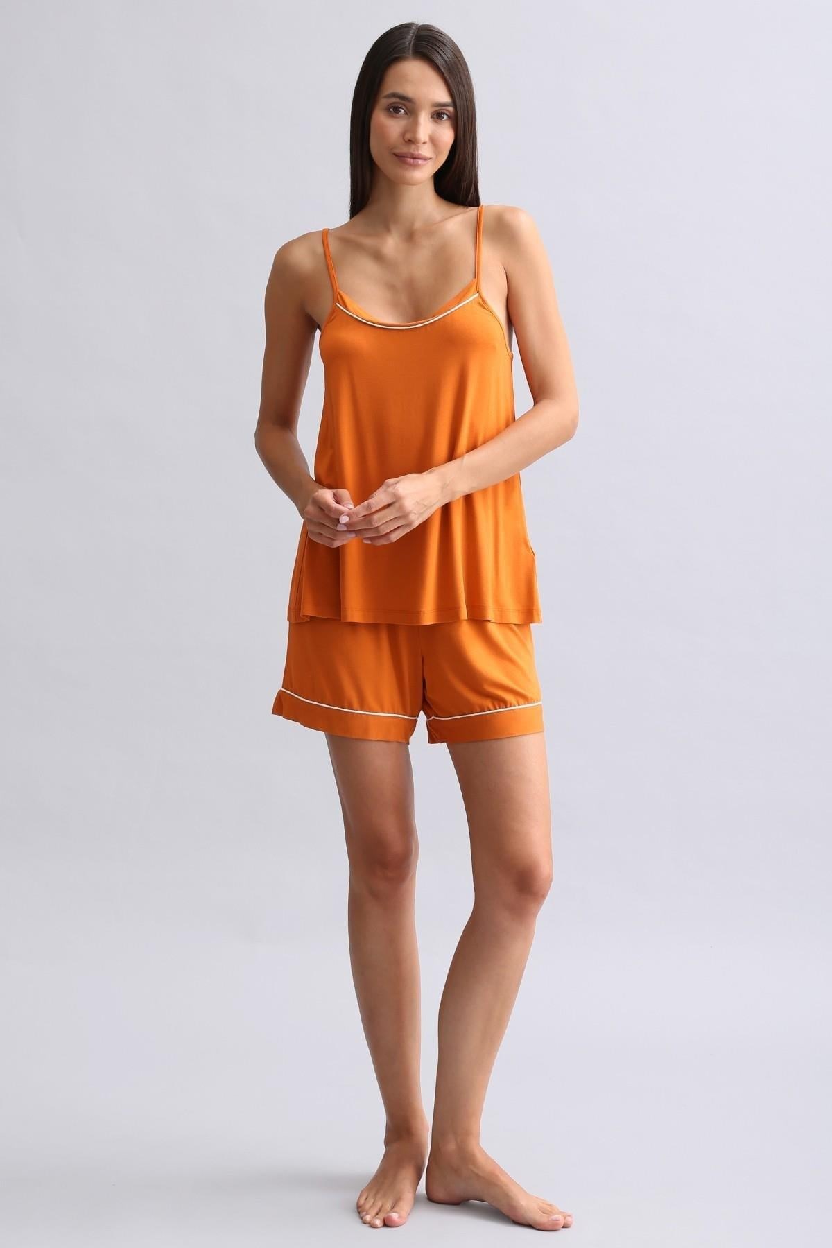 Kadın Modal İnce Askılı Pijama Üst Pas Kırmızı