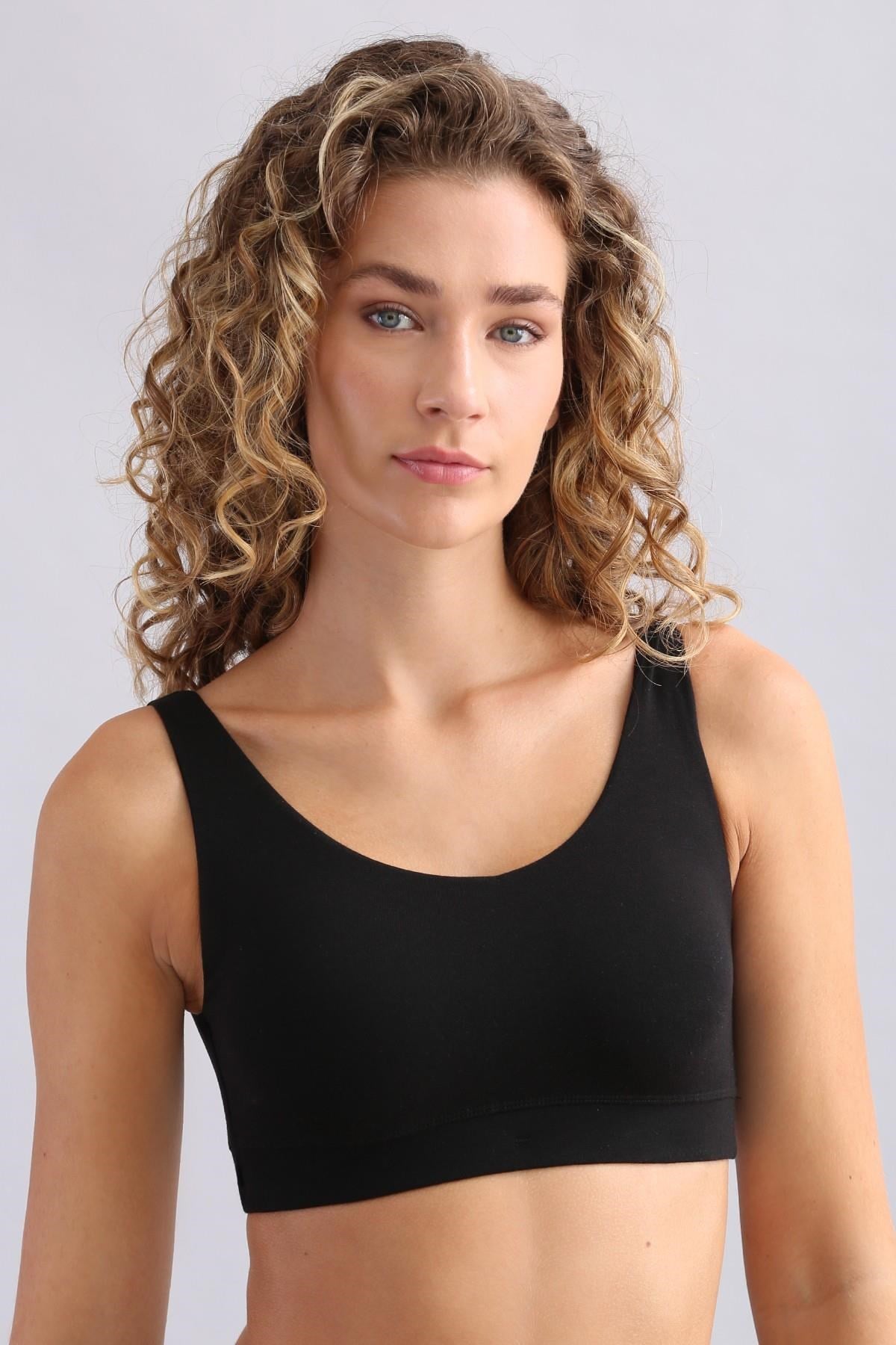 Kadın Modal by TENCEL MEGAN Crop Siyah