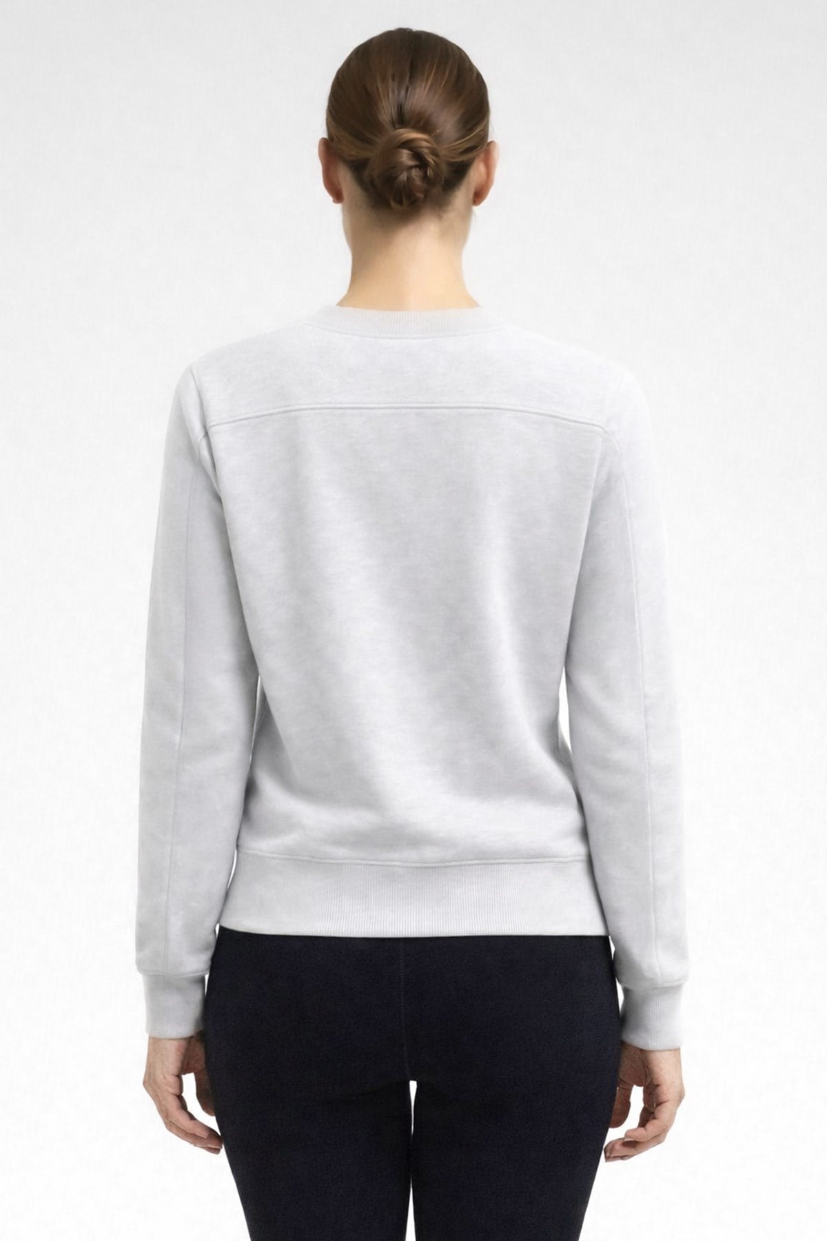 Kadın Orta Sweatshirt Gri Melanj