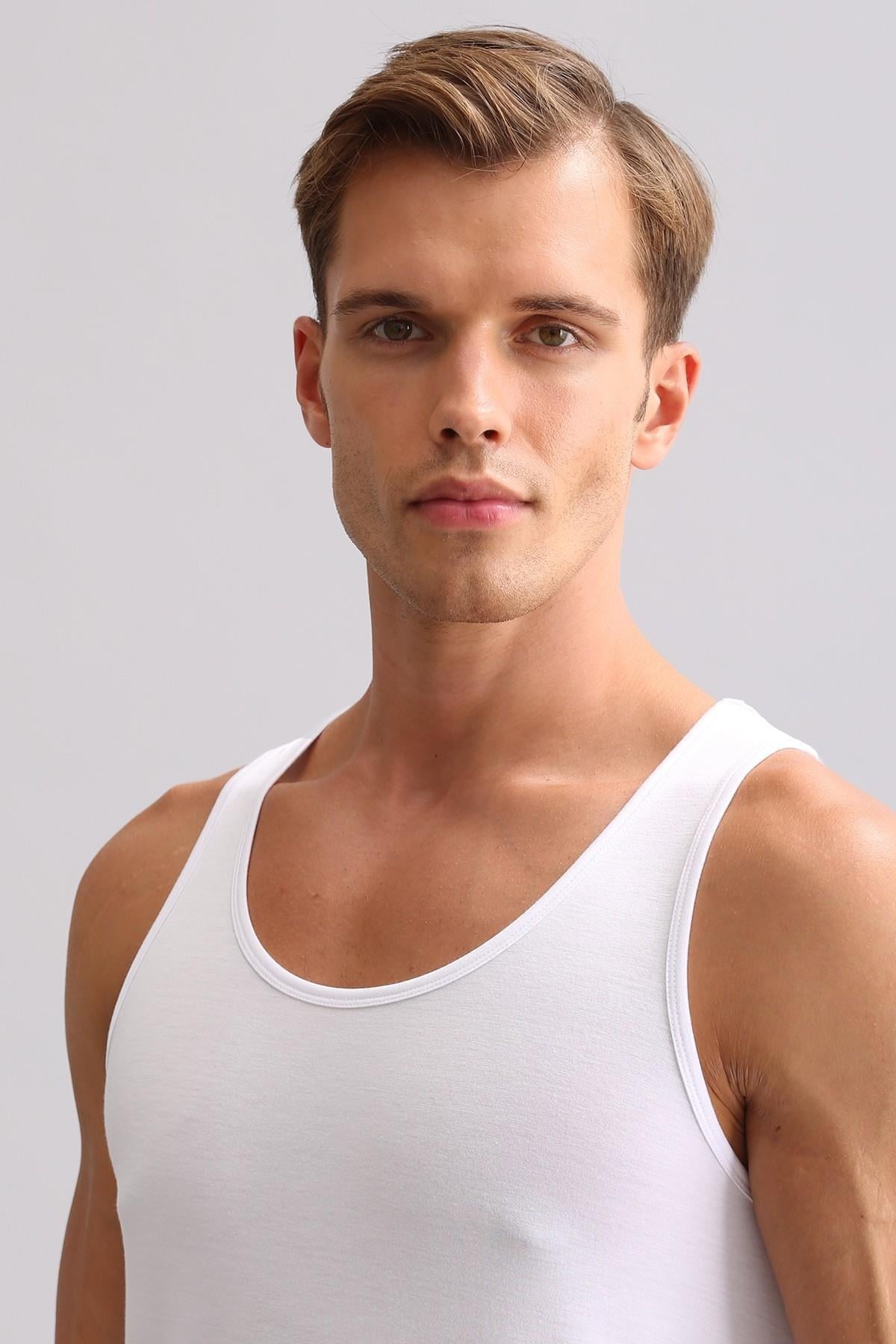 Mısırlı BAMBU ZEUS LUXURY Regular Fit Basic Atlet Beyaz