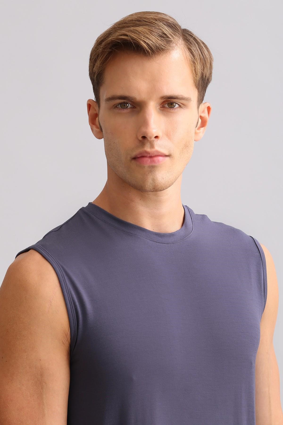 Mısırlı BAMBU ZEUS LUXURY Regular Fit Bisiklet Yaka Sporcu Atlet / T-Shirt Antrasit