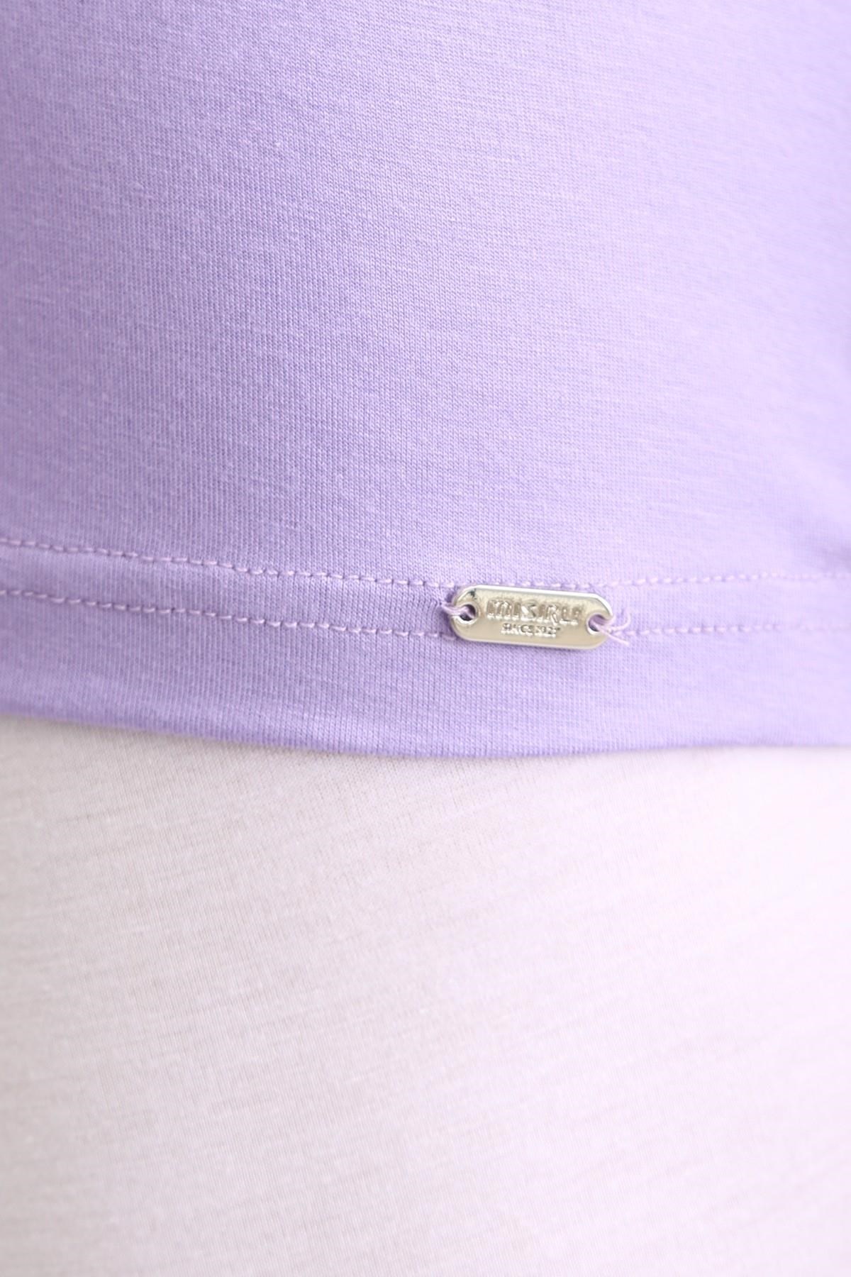 Mısırlı BAMBU ZEUS LUXURY Regular Fit Bisiklet Yaka Fanila / T-Shirt Mor