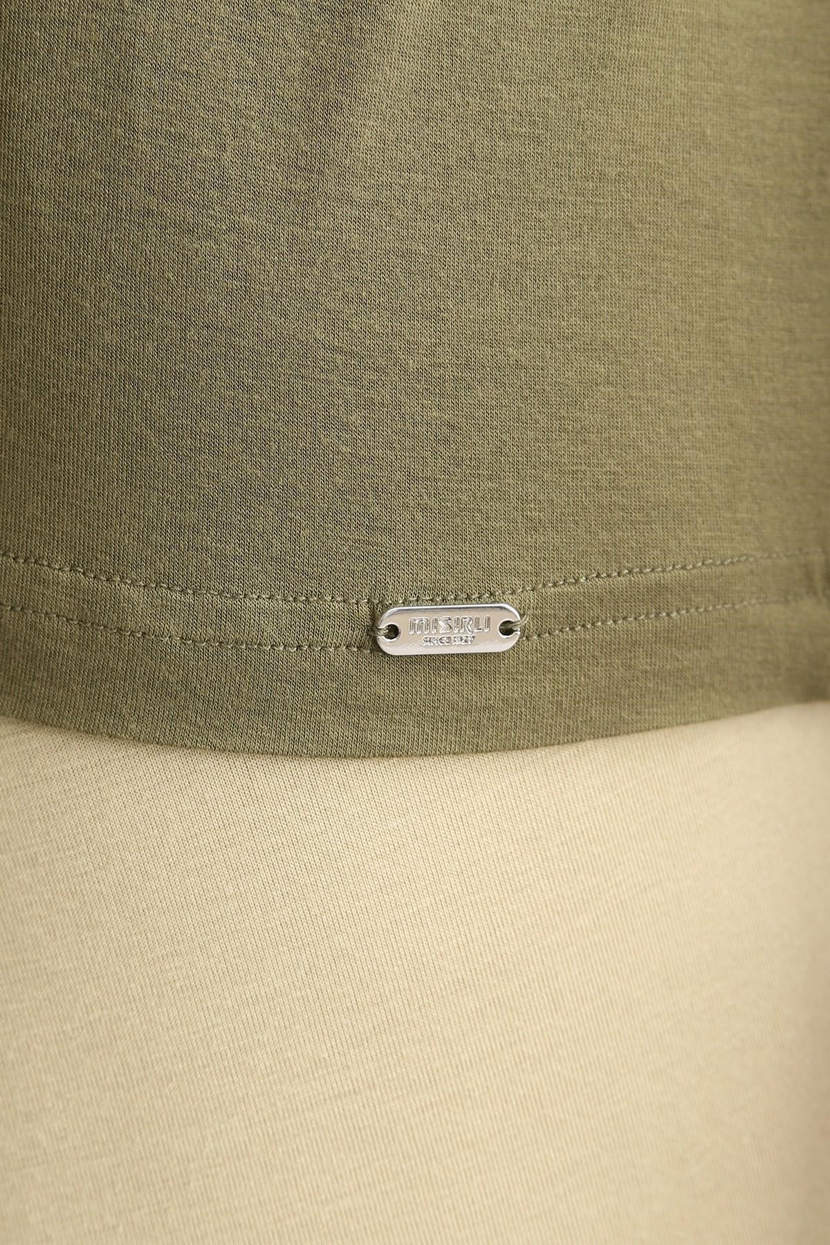 Mısırlı BAMBU ZEUS LUXURY Regular Fit Bisiklet Yaka Fanila / T-Shirt Haki Zeytin