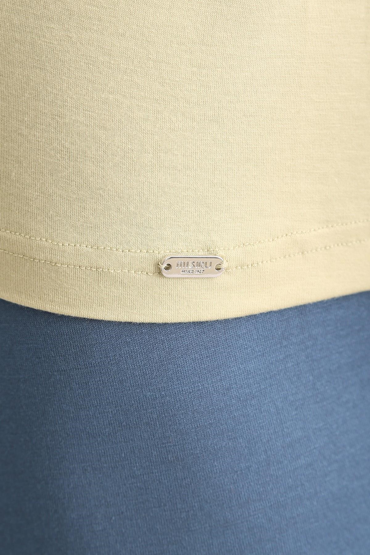 Mısırlı BAMBU ZEUS LUXURY Regular Fit Bisiklet Yaka Sporcu Atlet / T-Shirt Haki Ada