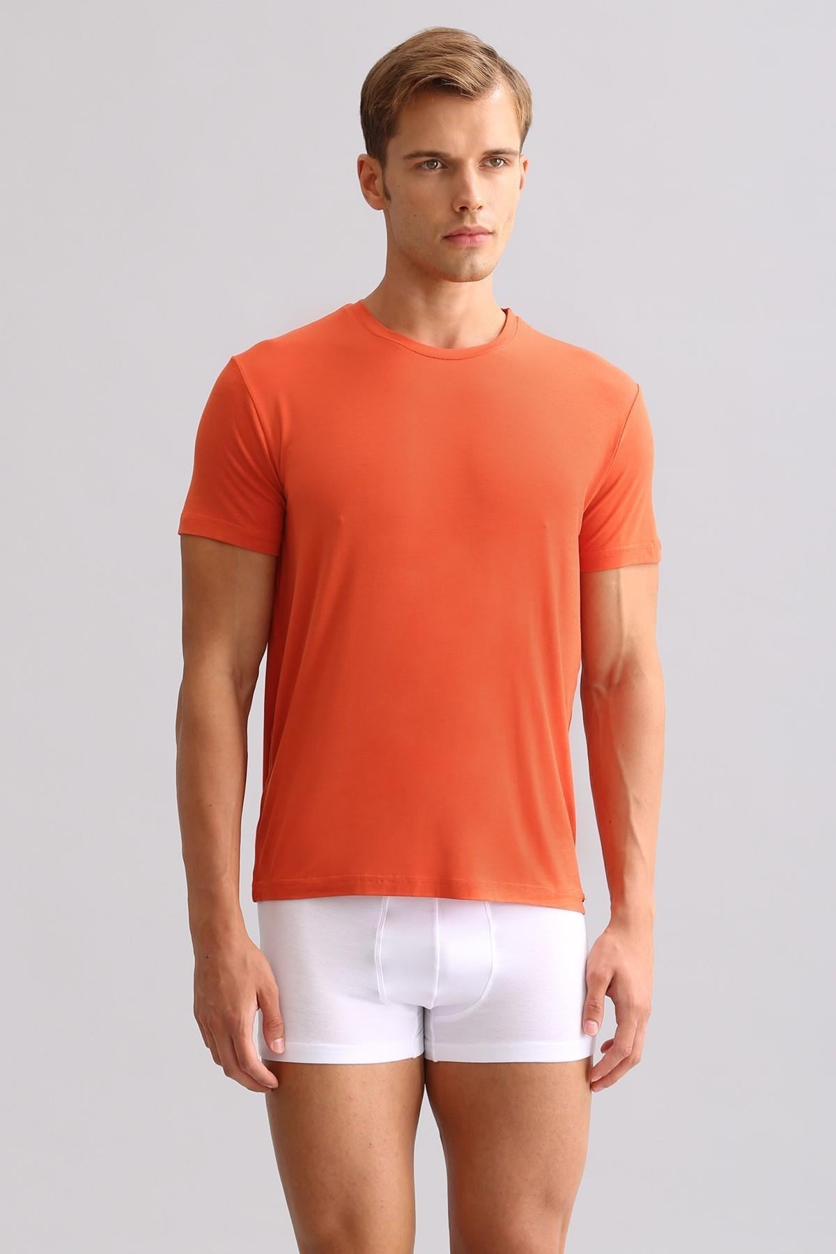 Mısırlı BAMBU ZEUS LUXURY Regular Fit Bisiklet Yaka Fanila / T-Shirt Pas Kırmızı