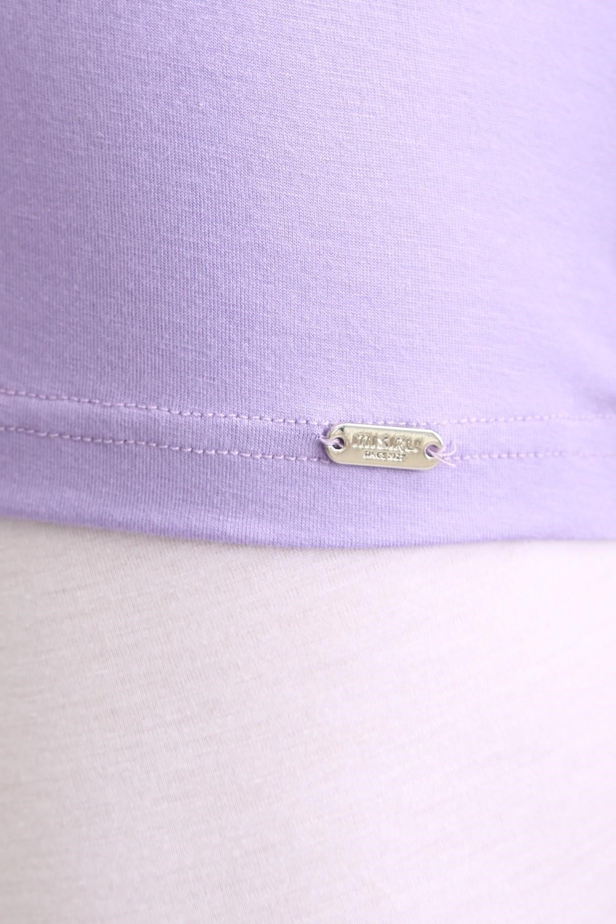 Mısırlı BAMBU ZEUS LUXURY Regular Fit Bisiklet Yaka Fanila / T-Shirt Mor