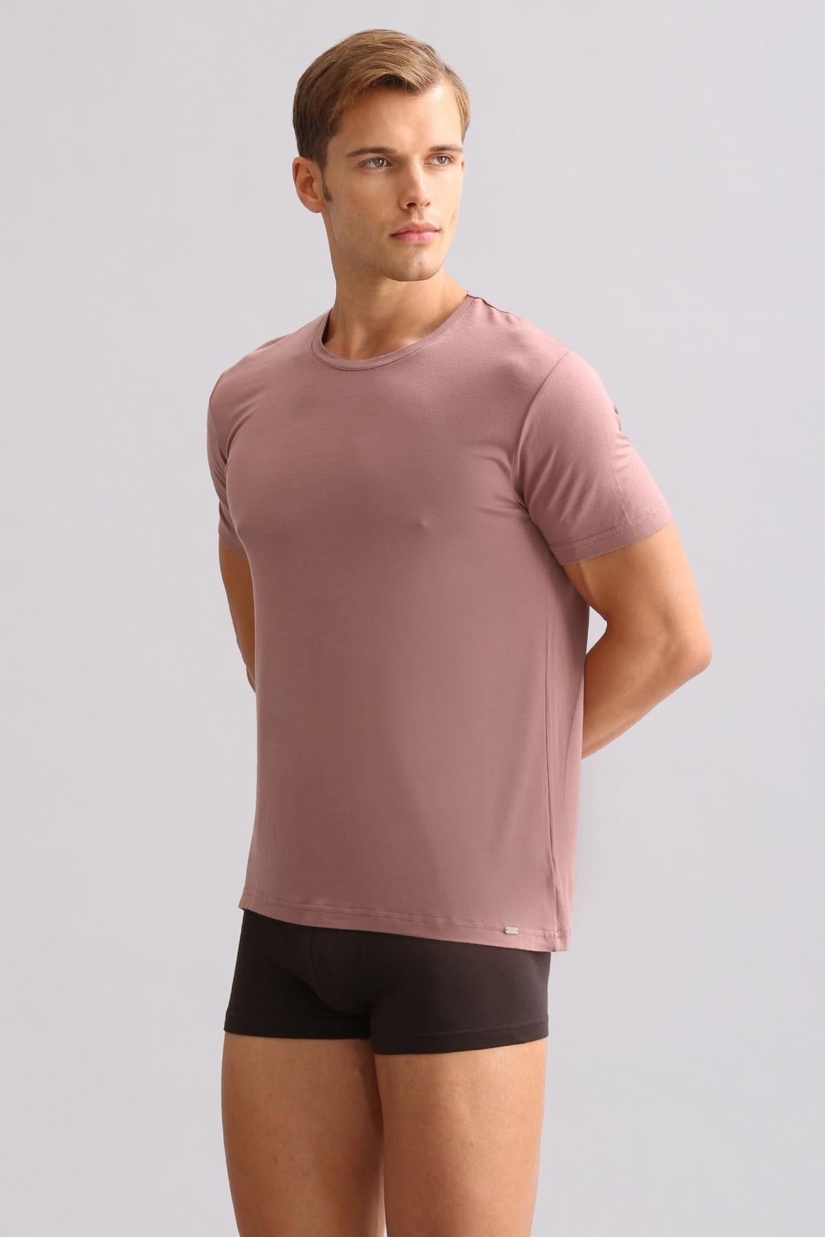 Mısırlı BAMBU ZEUS LUXURY Regular Fit Bisiklet Yaka Fanila / T-Shirt Lavender
