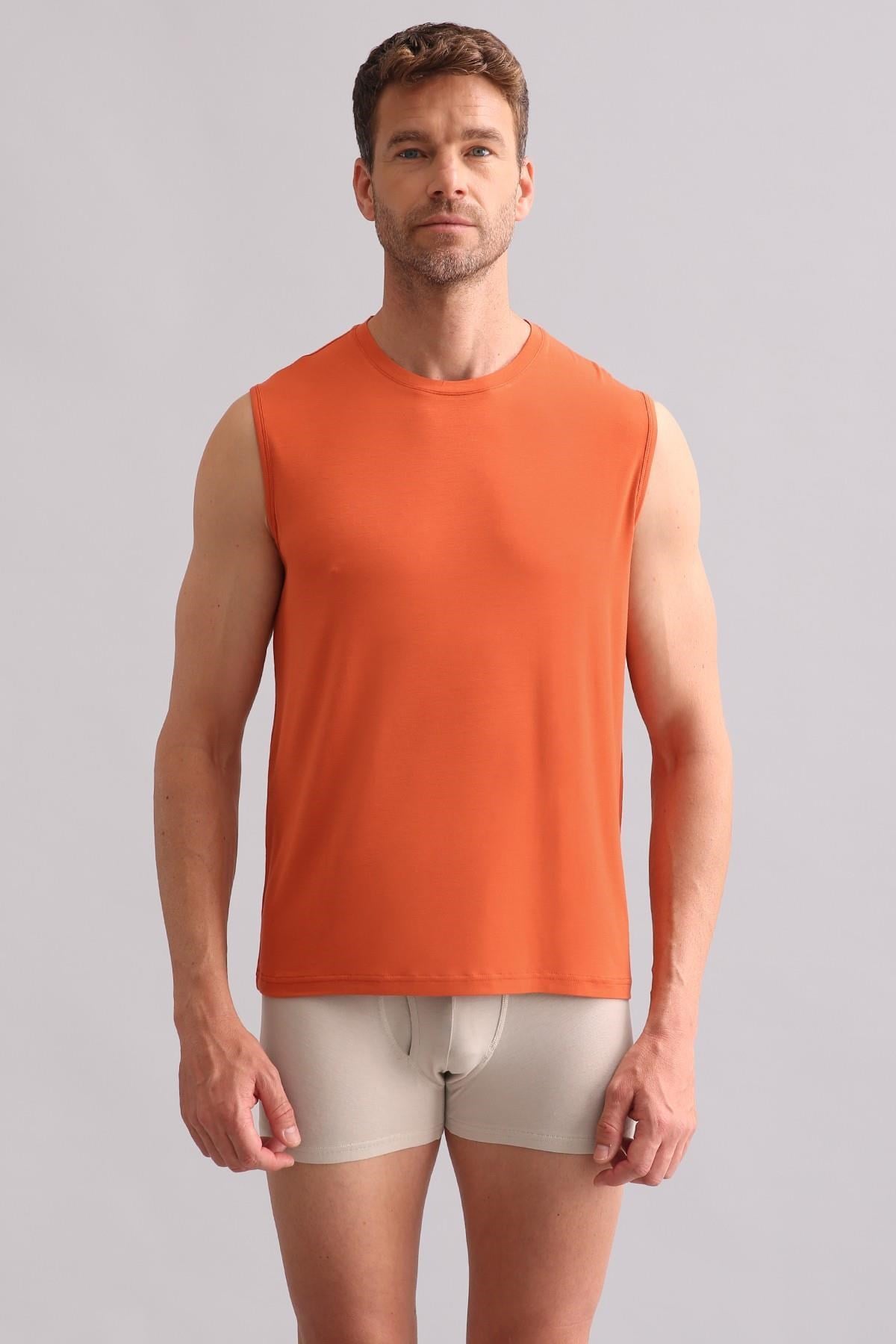 Mısırlı BAMBU ZEUS Regular Fit Bisiklet Yaka Sporcu Atlet / T-Shirt Pas Kırmızı