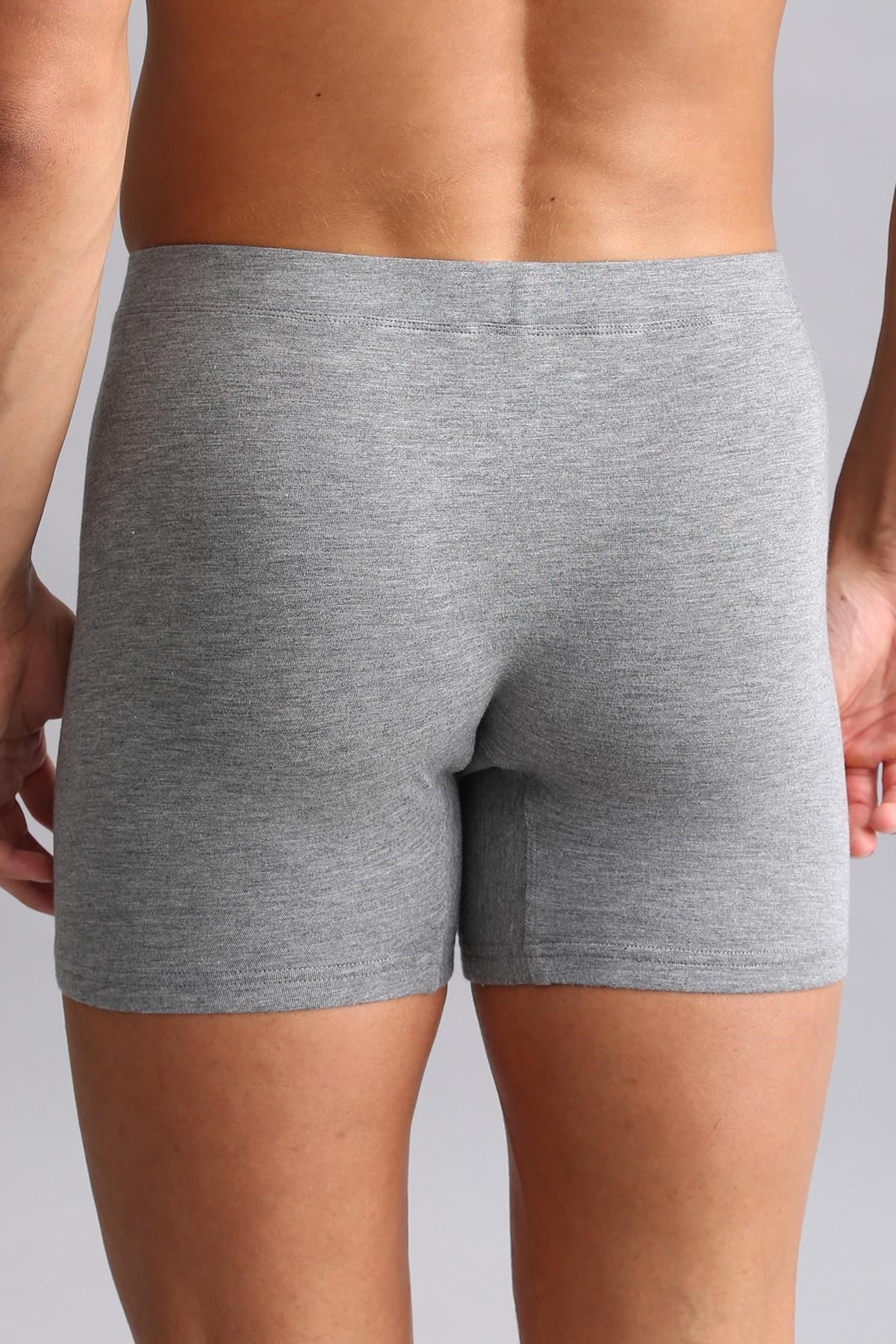 Mısırlı BAMBU ZEUS Regular Fit Long Boxer Gri Melanj