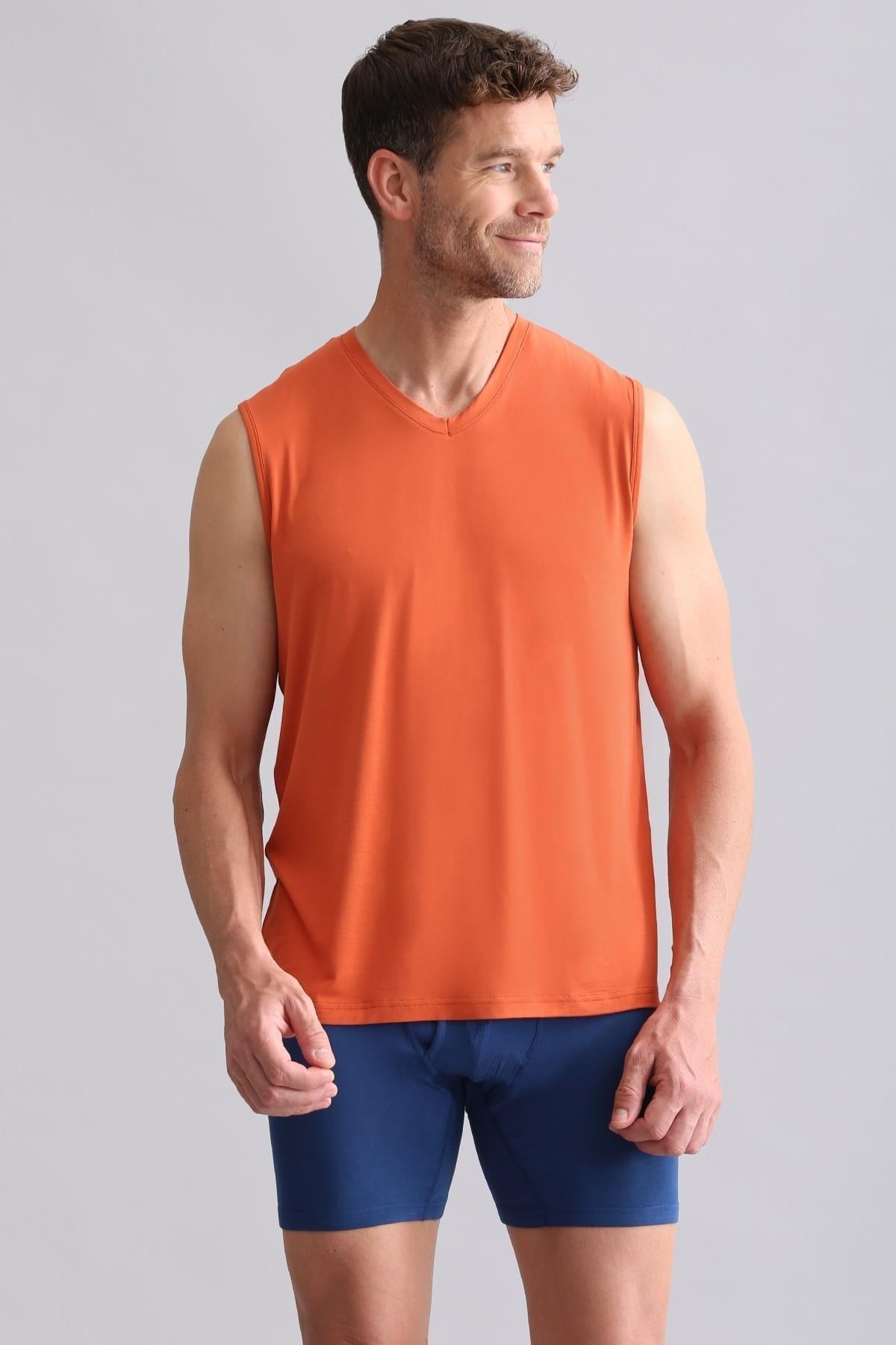 Mısırlı BAMBU ZEUS Regular Fit V Yaka Sporcu Atlet / T-Shirt Pas Kırmızı