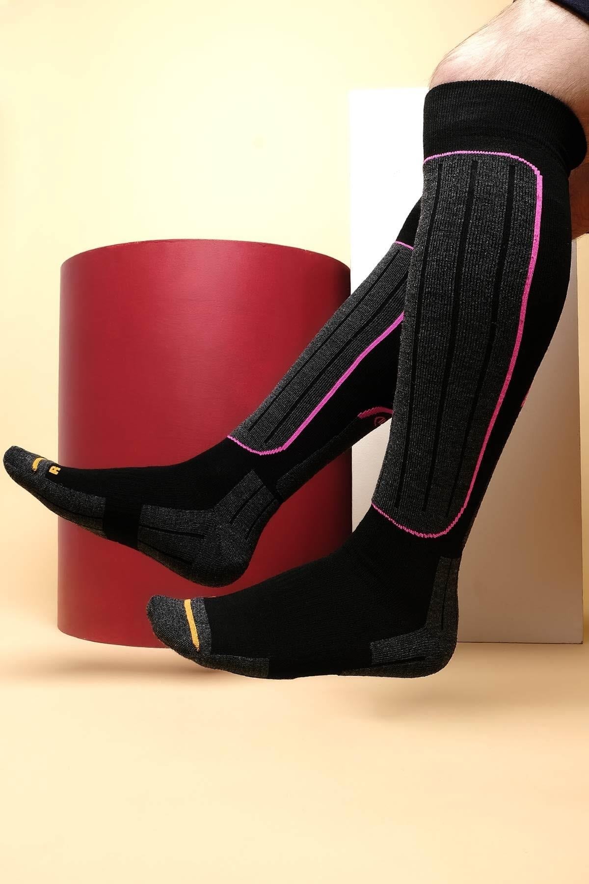 Mısırlı Erkek Anatomik Kayak ve Snowboard Çorabı Siyah