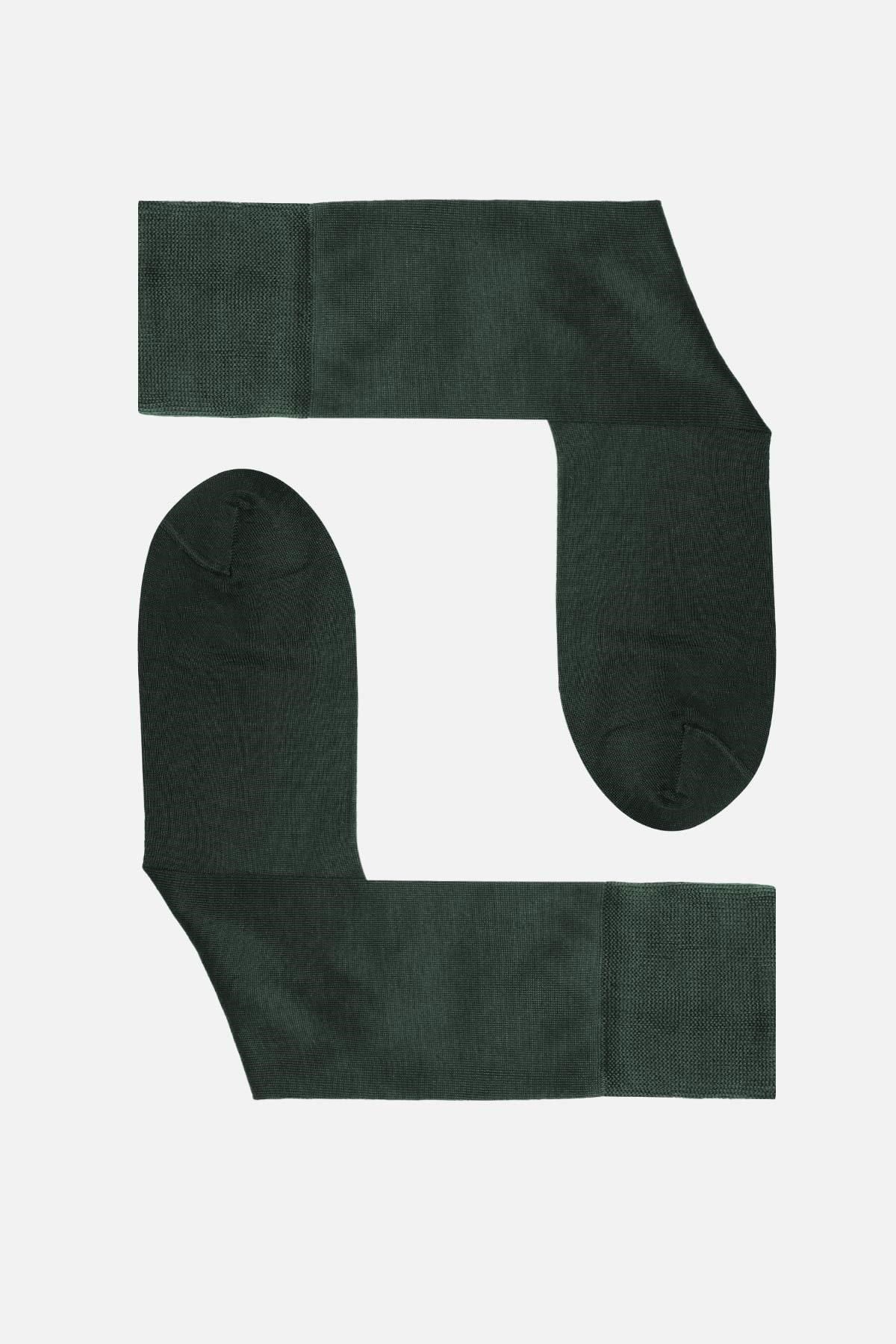 Mısırlı Erkek Merserize Tekli Süper İnce Soket Çorap Yeşil