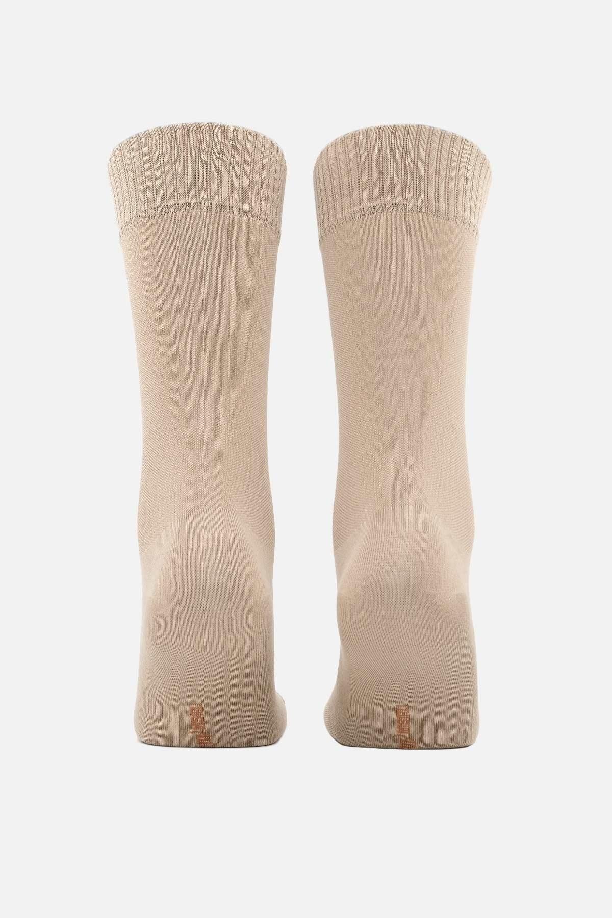 Mısırlı Erkek Modal Tekli DİABETİKER Lastiksiz Uzun Soket Çorap Bej