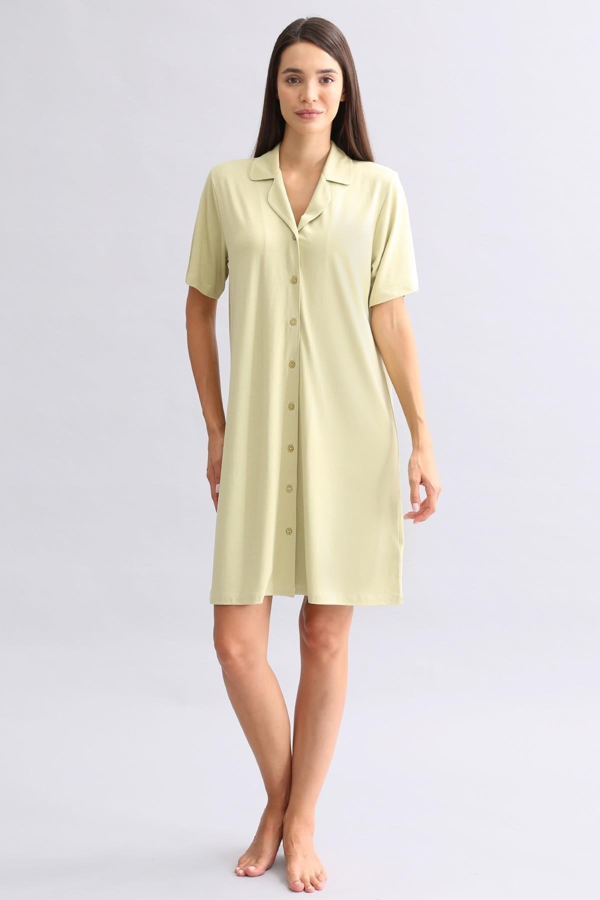 Mısırlı Kadın Bambu Gecelik Adaçayı Yeşili