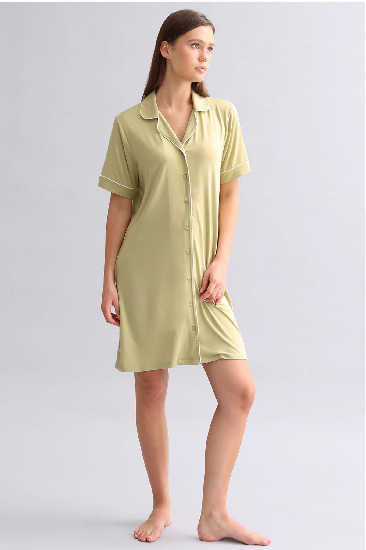 Mısırlı Kadın Modal Gecelik Adaçayı Yeşili