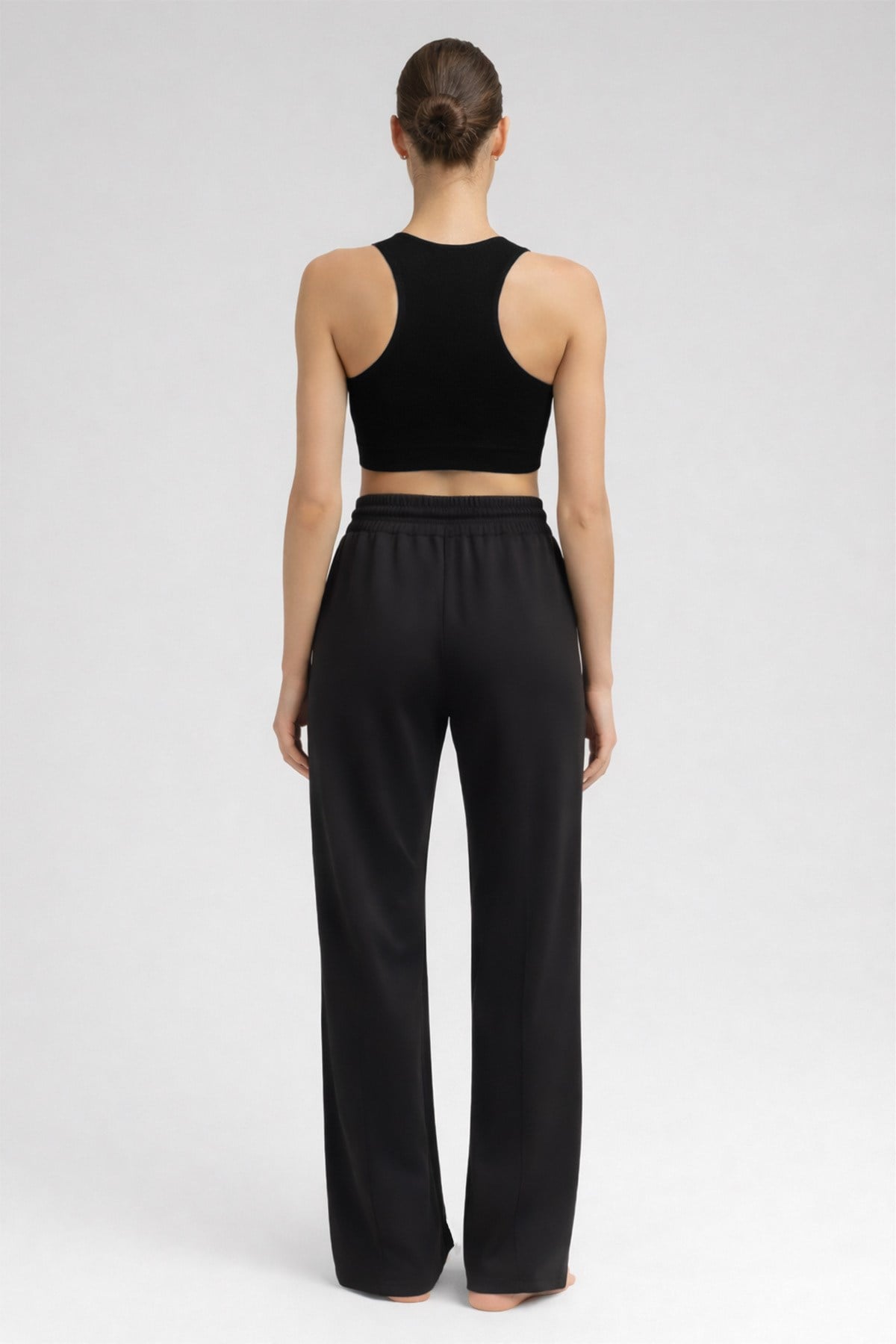 Mısırlı Kadın Modal Önü Dikişli Düz Paça Pantolon Antrasit