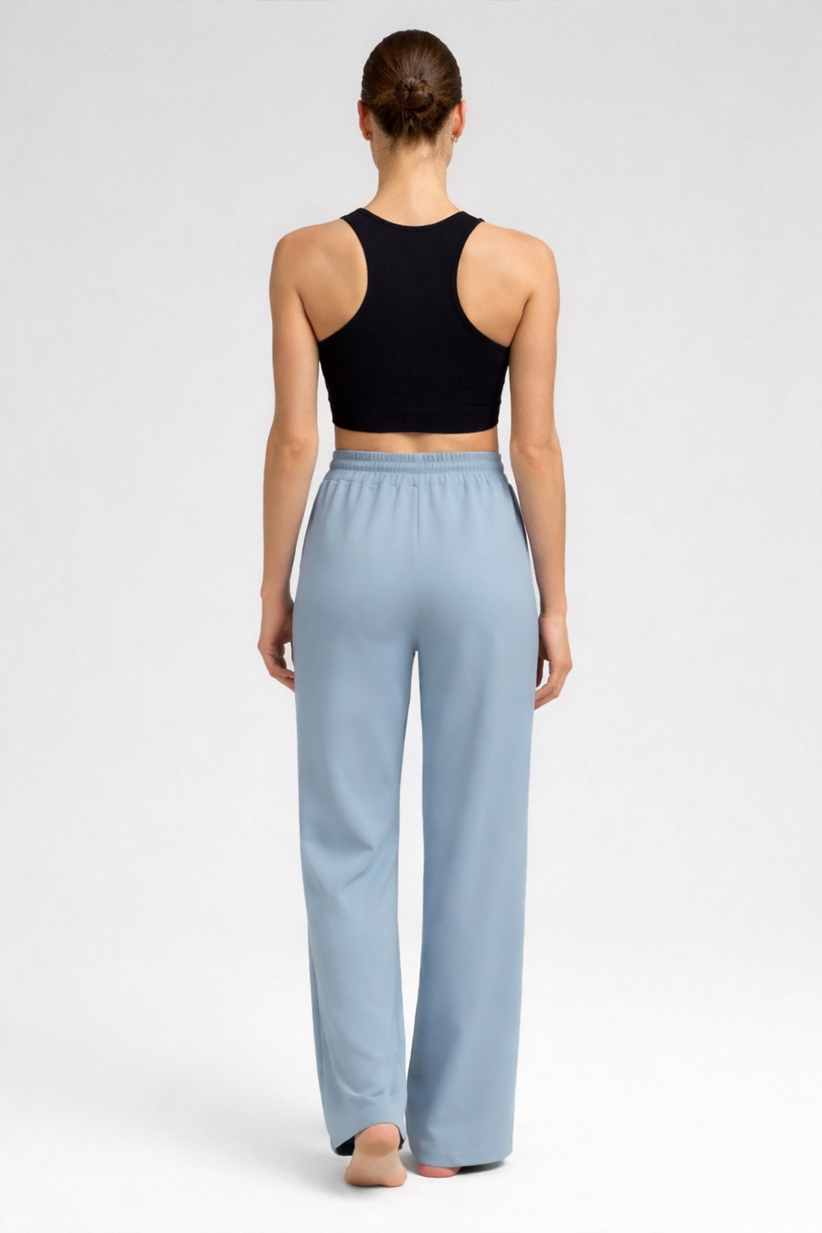 Mısırlı Kadın Modal Önü Dikişli Düz Paça Pantolon Mavi