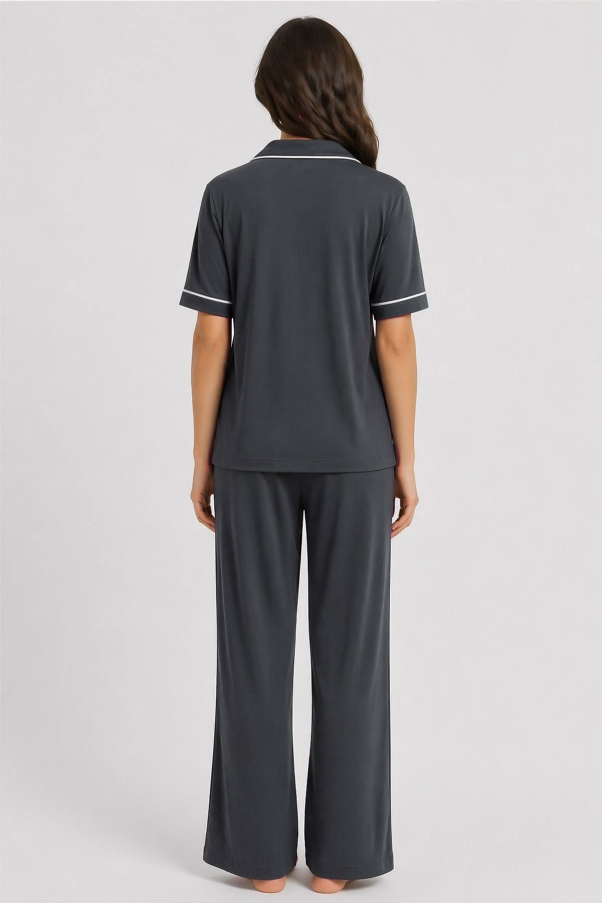 Mısırlı Kadın Modal Pijama Takım Antrasit