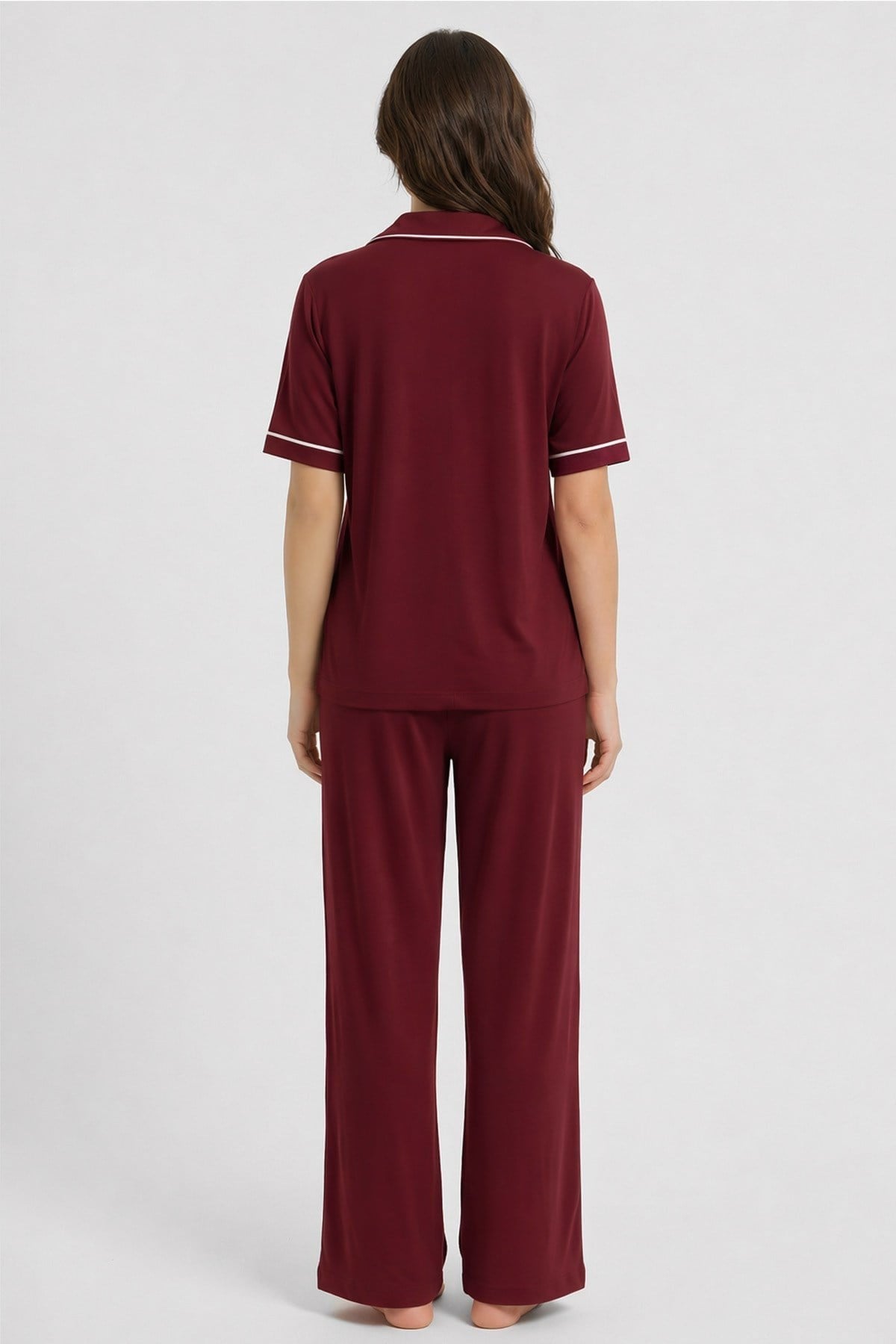 Mısırlı Kadın Modal Pijama Takım Bordo