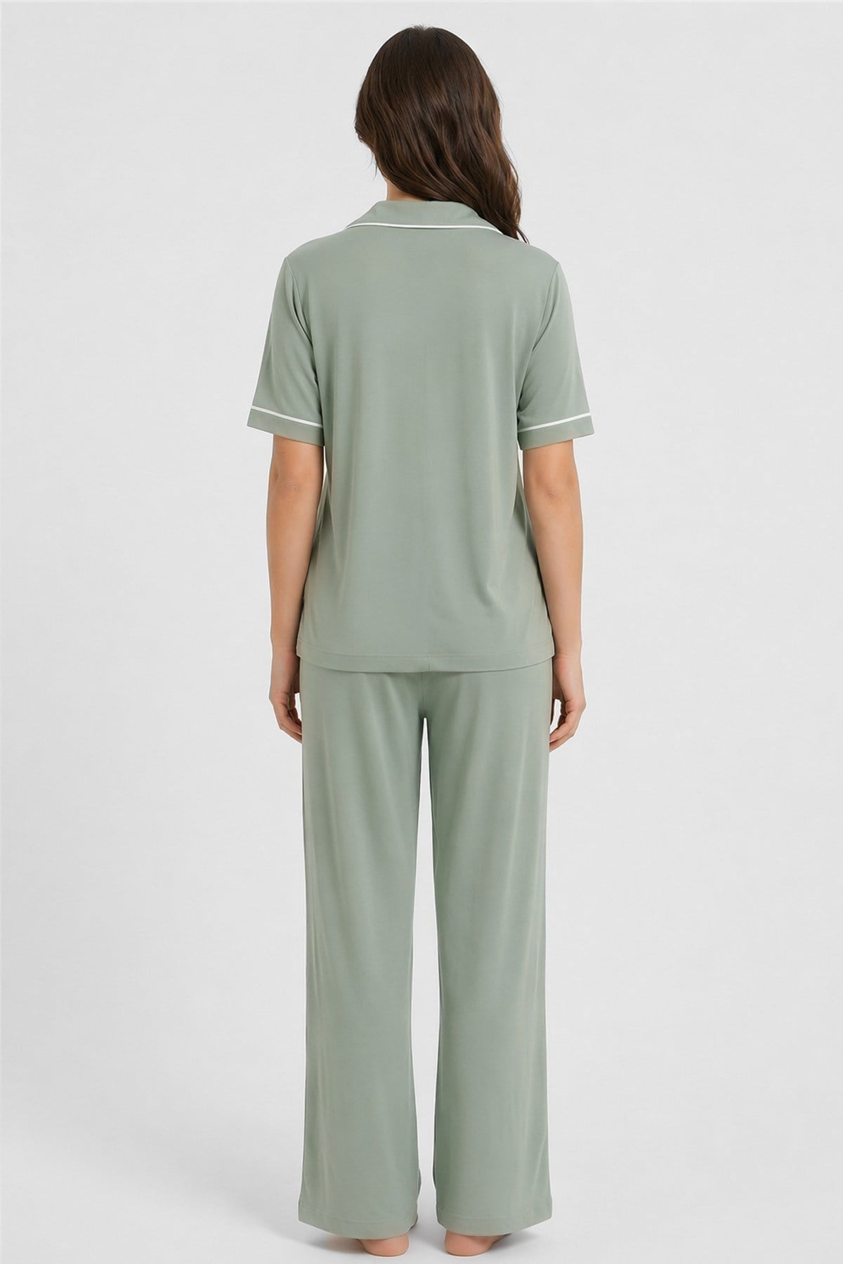 Mısırlı Kadın Modal Pijama Takım Çağla Yeşili