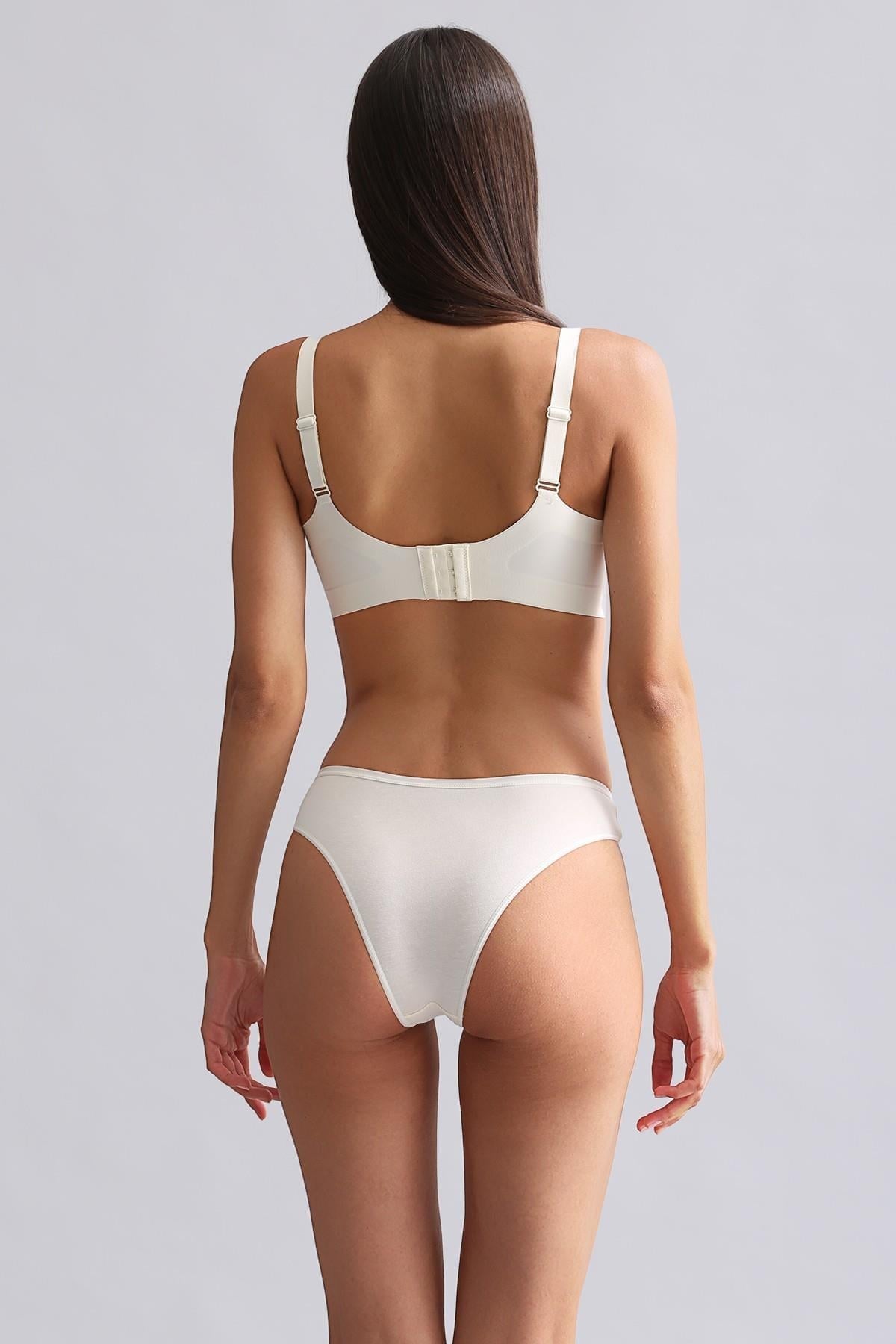 Mısırlı Modal by TENCEL HERA Brief İnce Lastikli 3lü Slip Külot Ekru