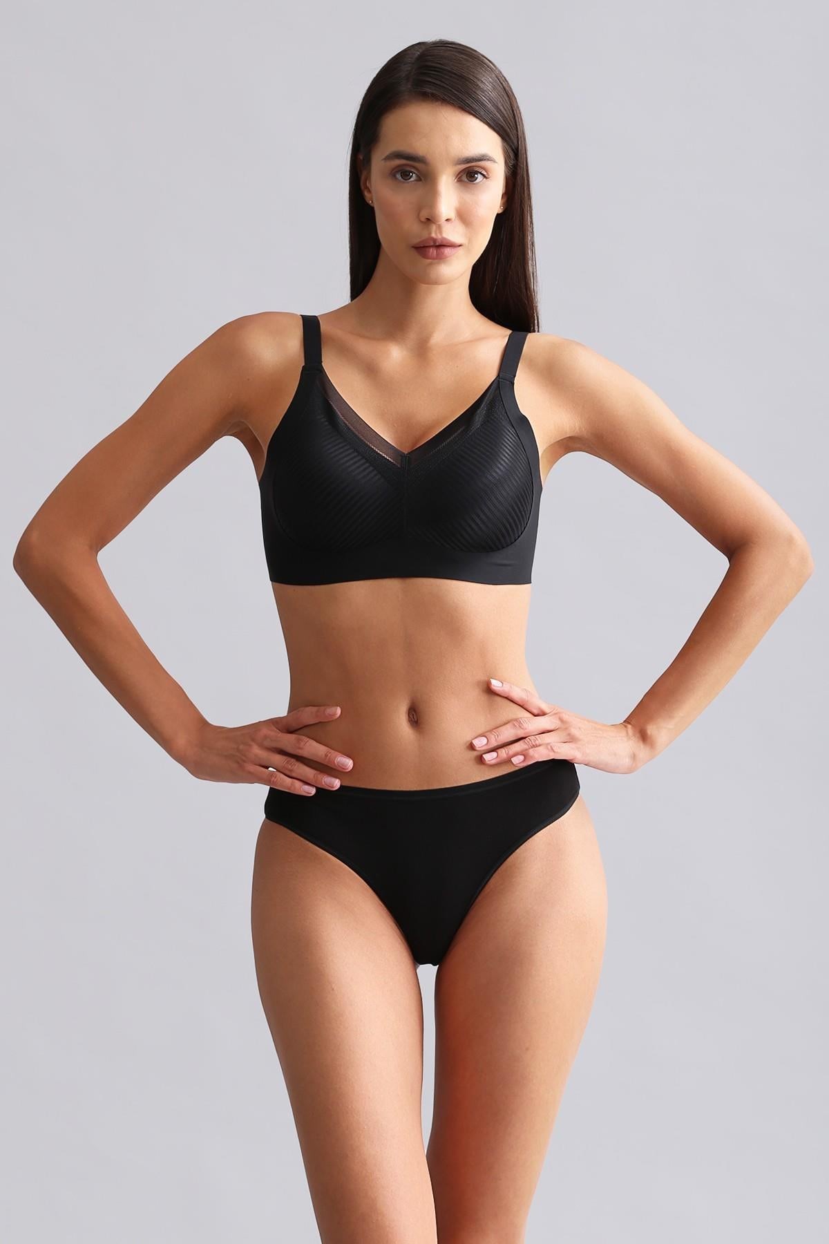 Mısırlı Modal by TENCEL HERA Brief İnce Lastikli 3lü Slip Külot Siyah