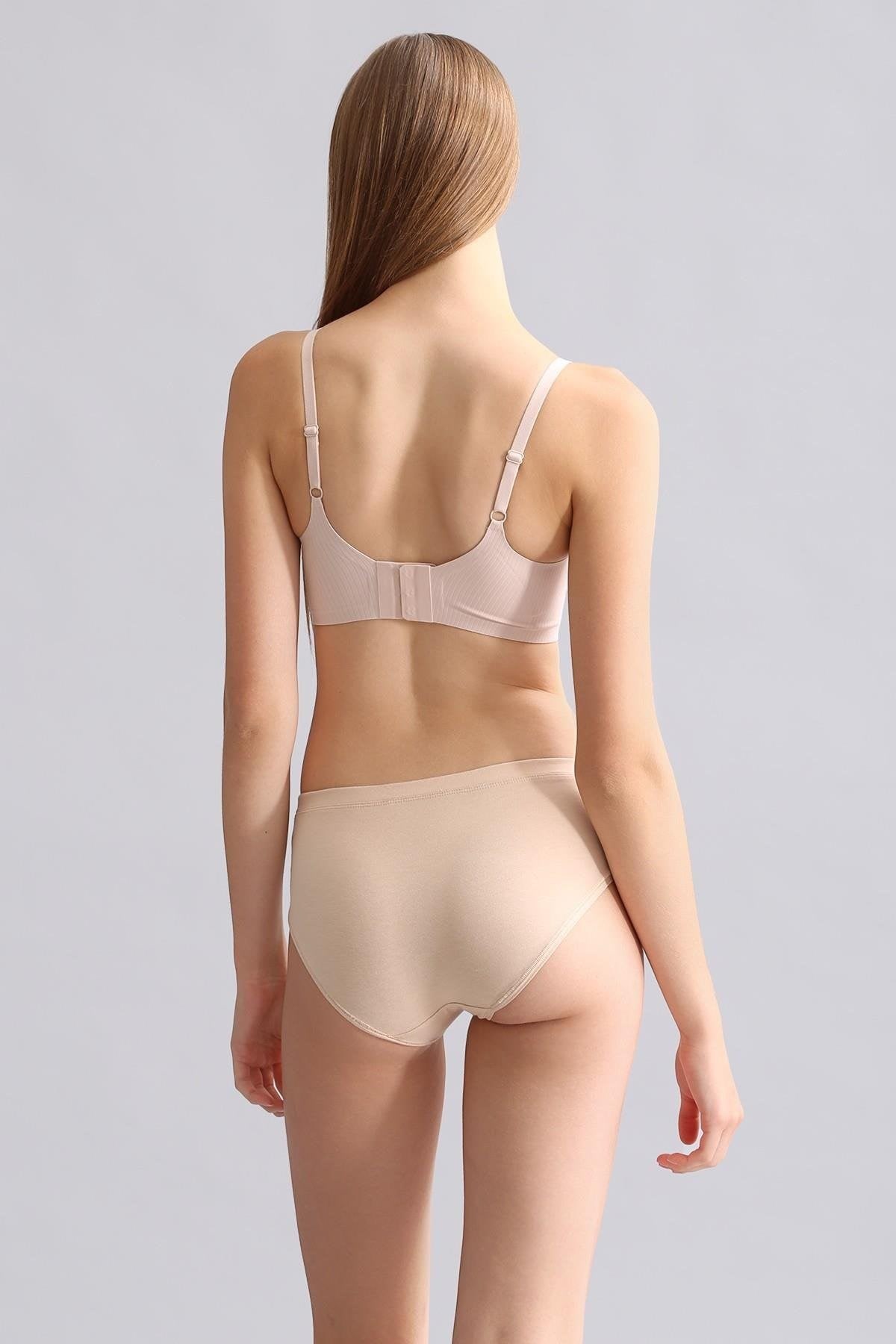 Mısırlı Modal by TENCEL HERA Gizli Lastikli Brazillian 3lü Külot Ten Rengi