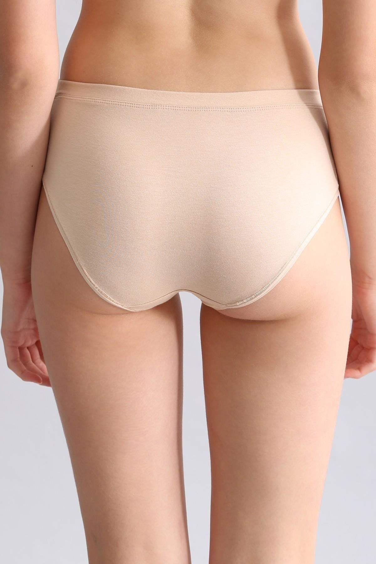 Mısırlı Modal by TENCEL HERA Gizli Lastikli Brazillian 3lü Külot Ten Rengi