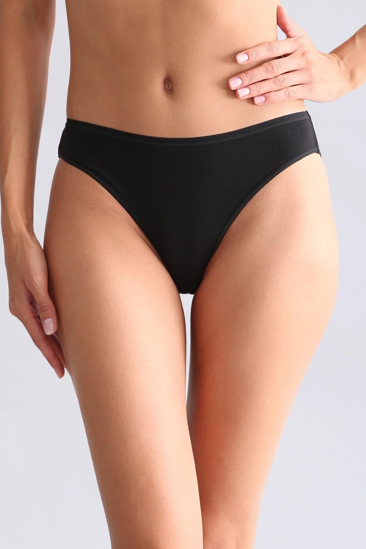 Mısırlı Modal by TENCEL HERA İnce Lastikli 3lü Brazillian Külot Siyah-Beyaz-Ten