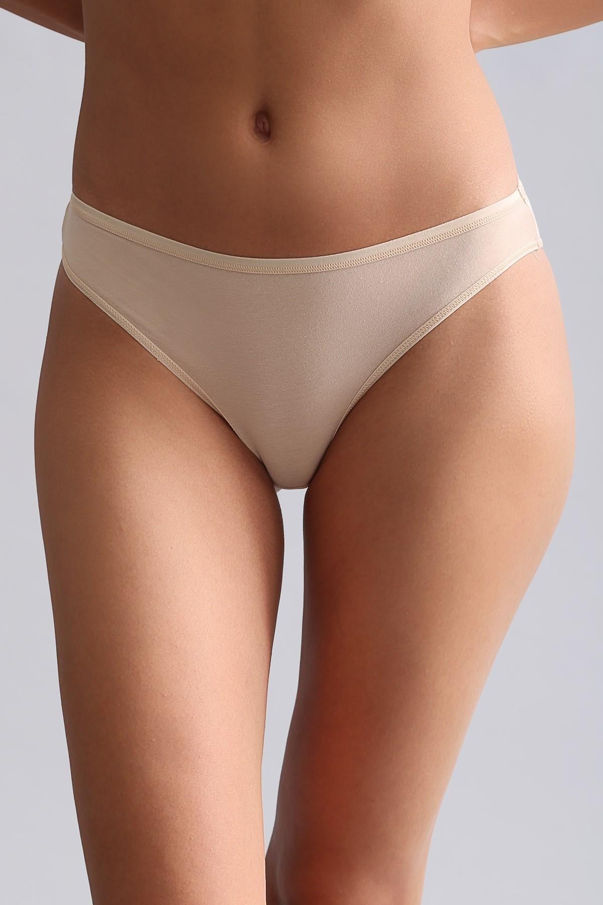 Mısırlı Modal by TENCEL HERA İnce Lastikli 3lü Brazillian Külot Siyah-Beyaz-Ten