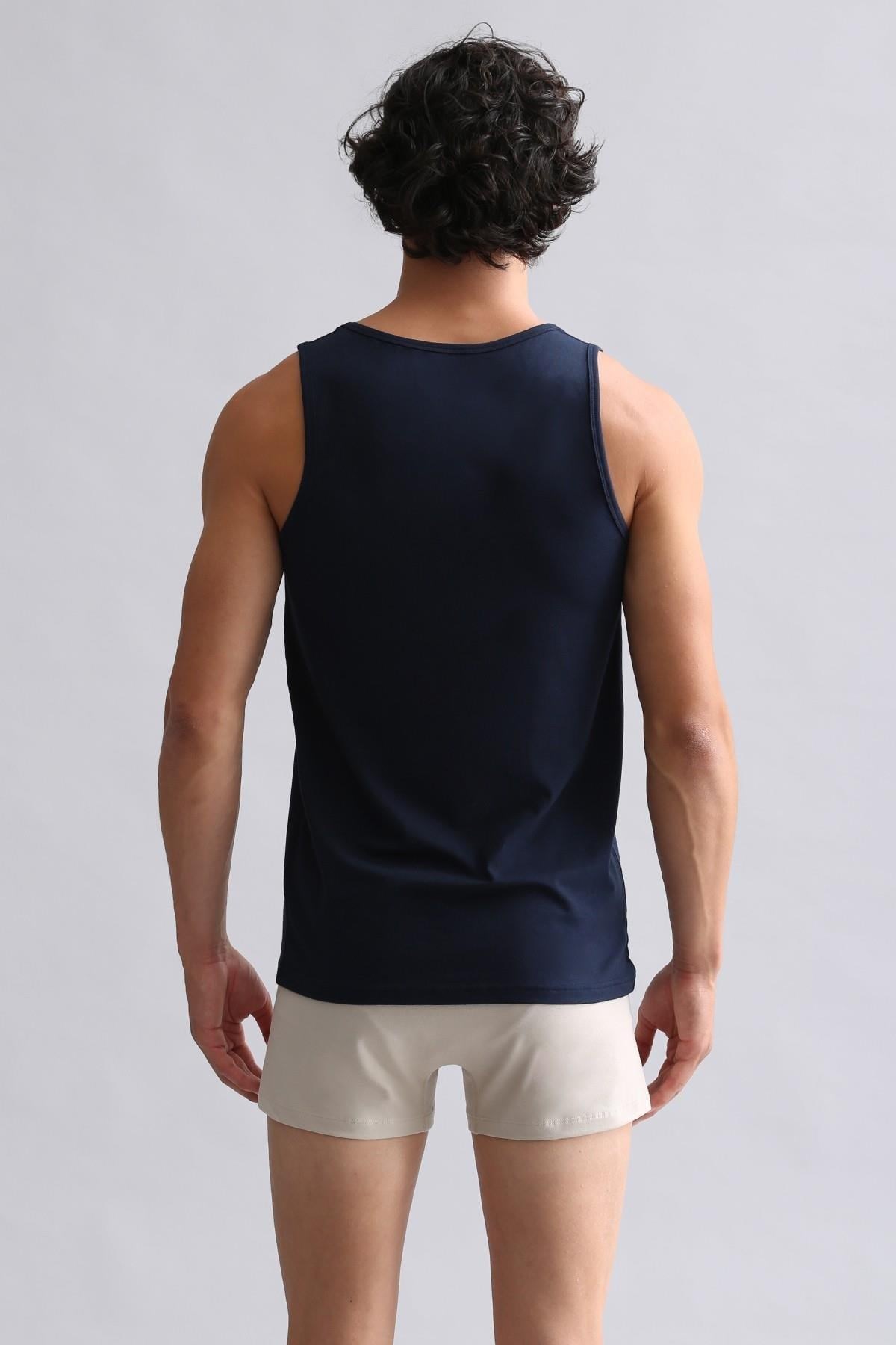 Mısırlı Modal by TENCEL HERCULES Slim Fit Basic Atlet Lacivert