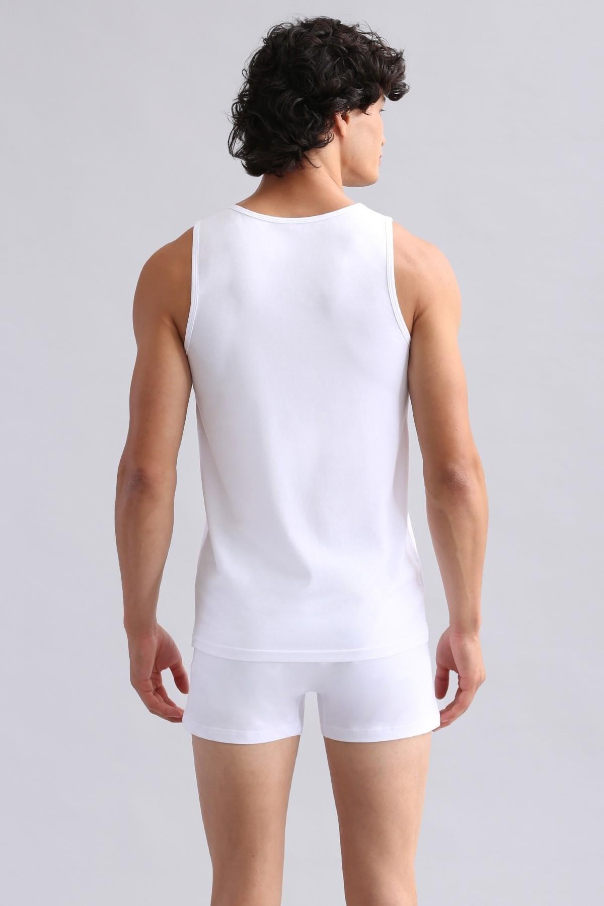 Mısırlı Modal by TENCEL HERCULES Slim Fit Basic Atlet Beyaz