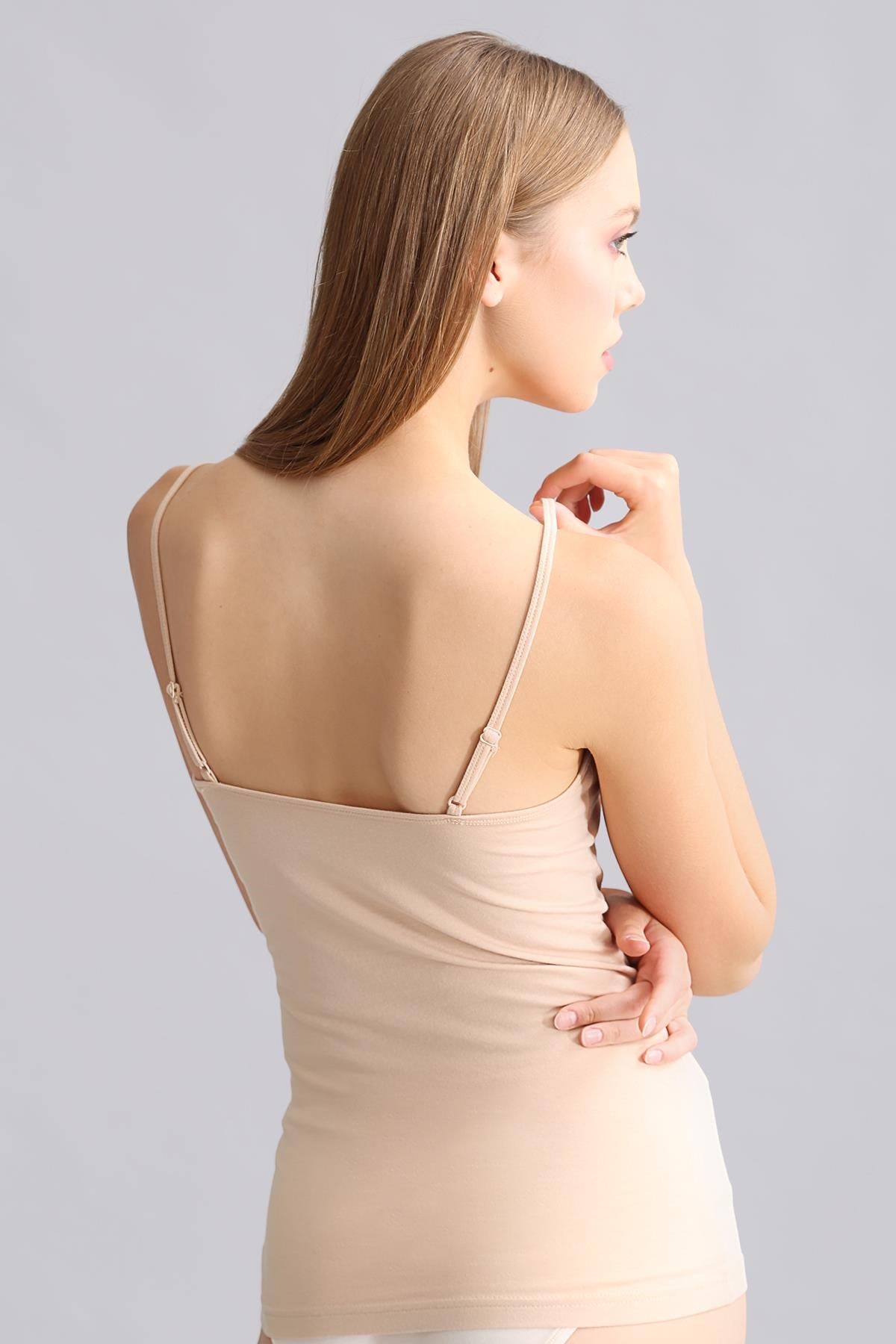 Mısırlı Modal by TENCEL SARAH İnce Askılı Atlet Ten