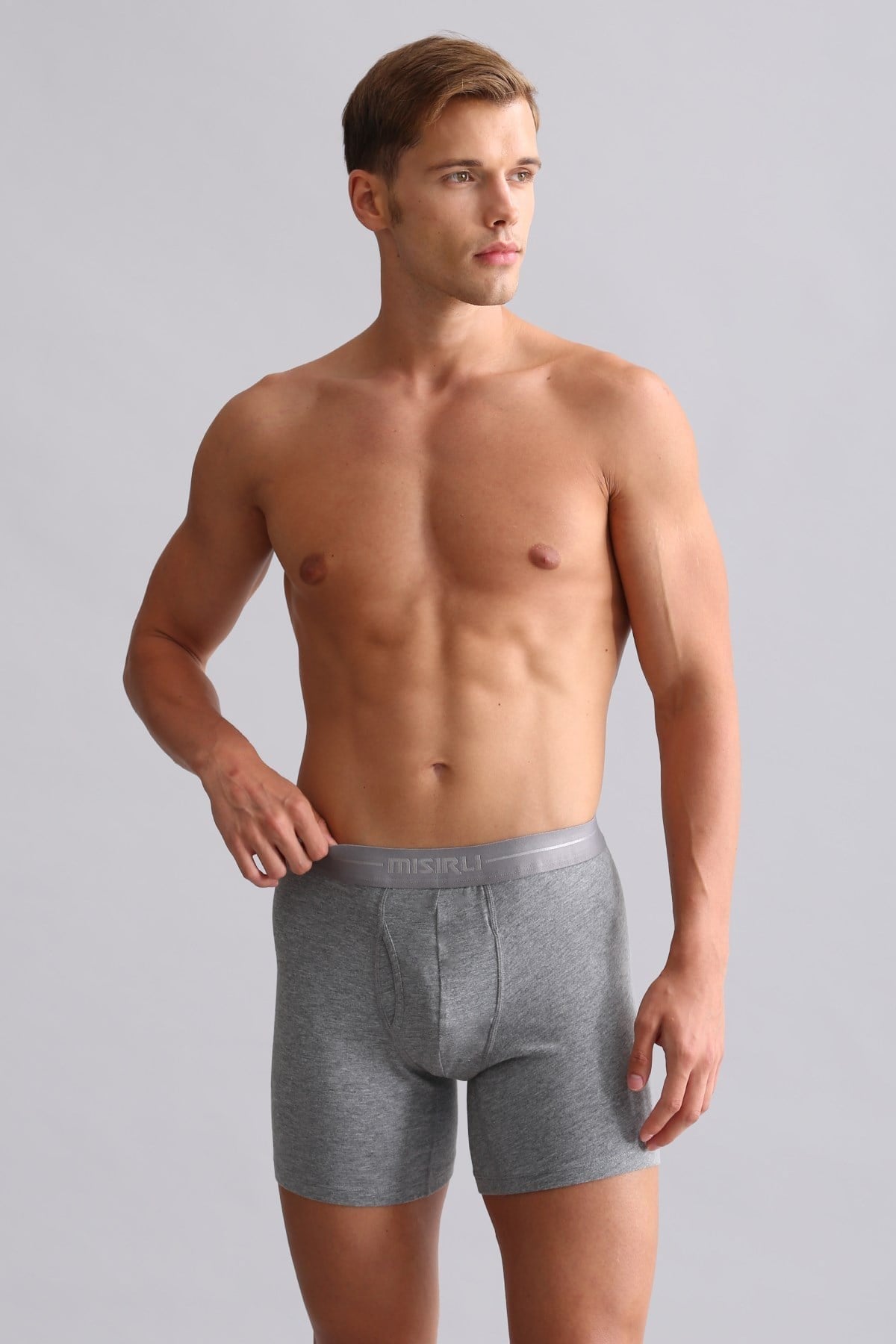 Mısırlı Modal by TENCEL SPARTACUS PLUS PERFORMANCE Long Boxer Gri Melanj