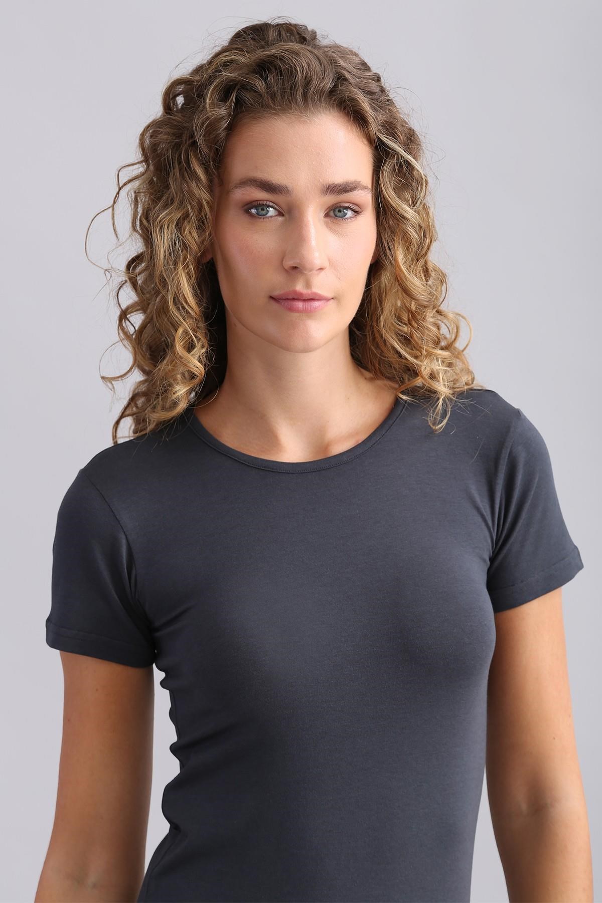 Mısırlı Modal by TENCEL VICTORIA Bisiklet Yaka Fanila / T-Shirt Fit Green