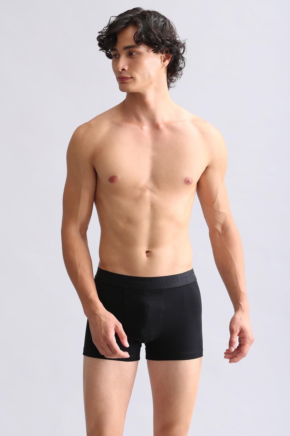 Mısırlı ORGANIC Pamuklu Compact Cotton Klasik Boxer Siyah