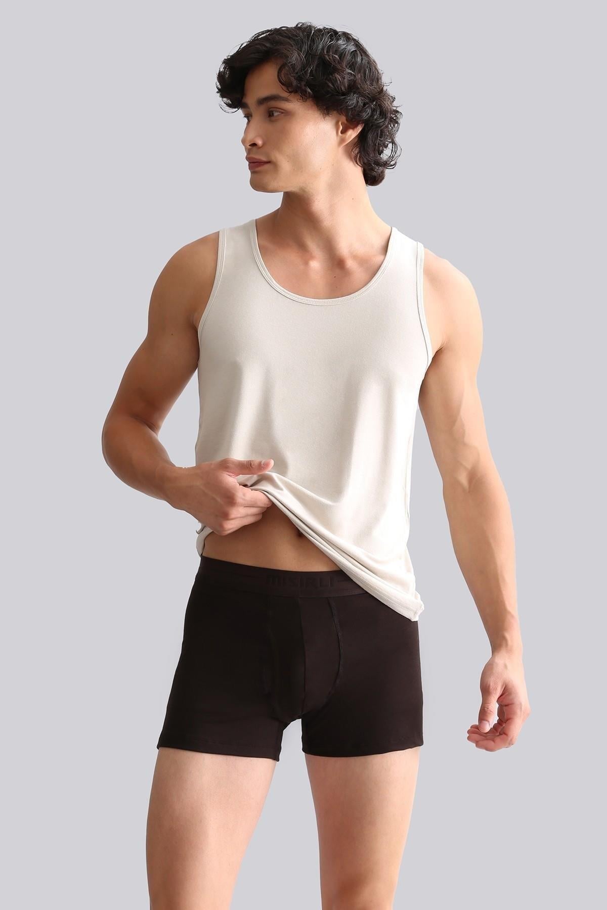 Mısırlı ORGANIC Pamuklu HERCULES Slim Fit Basic Atlet Toprak Bej