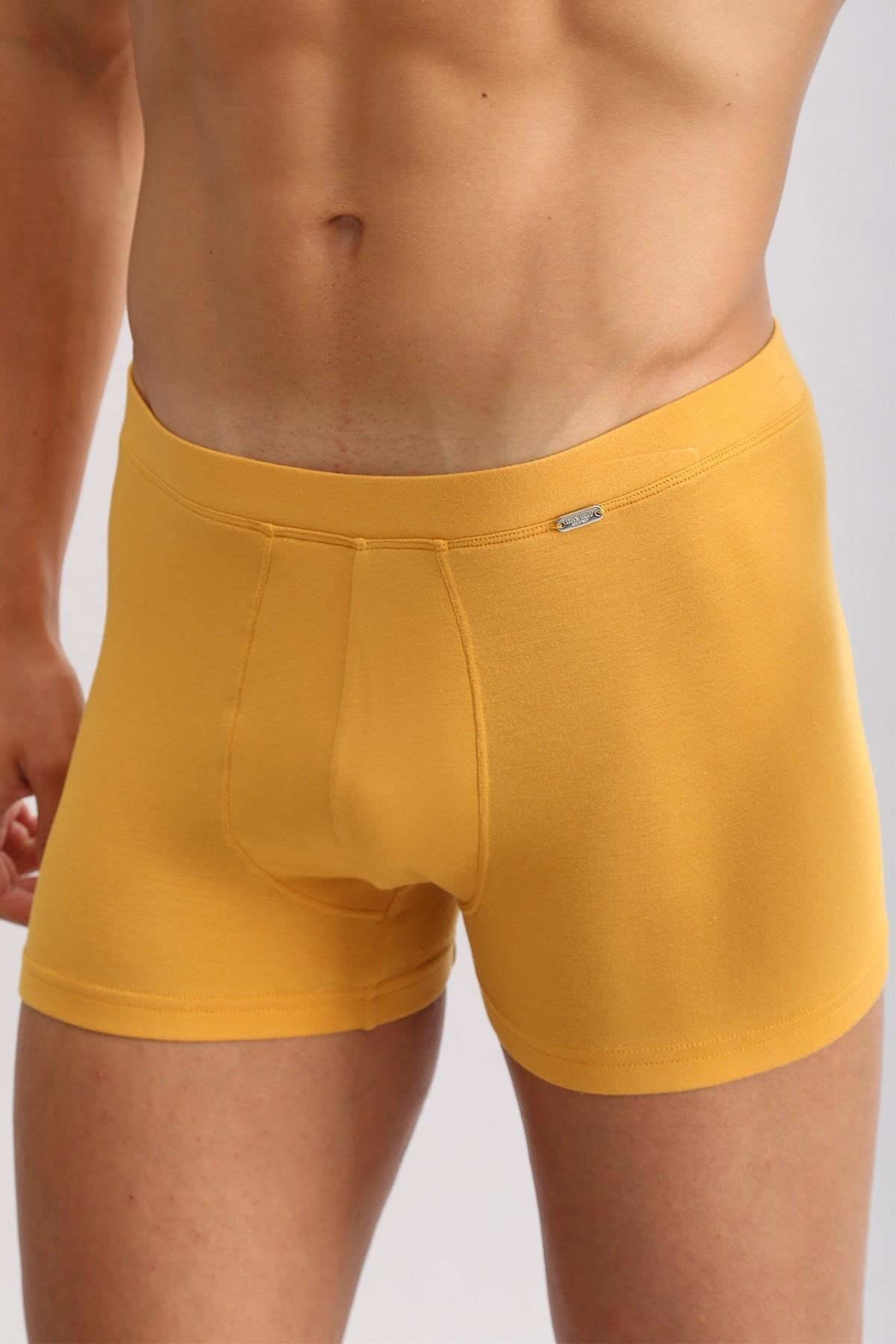 Mısırlı ORGANIC Pamuklu ZEUS LUXURY Regular Fit Metal Armalı Boxer Hardal