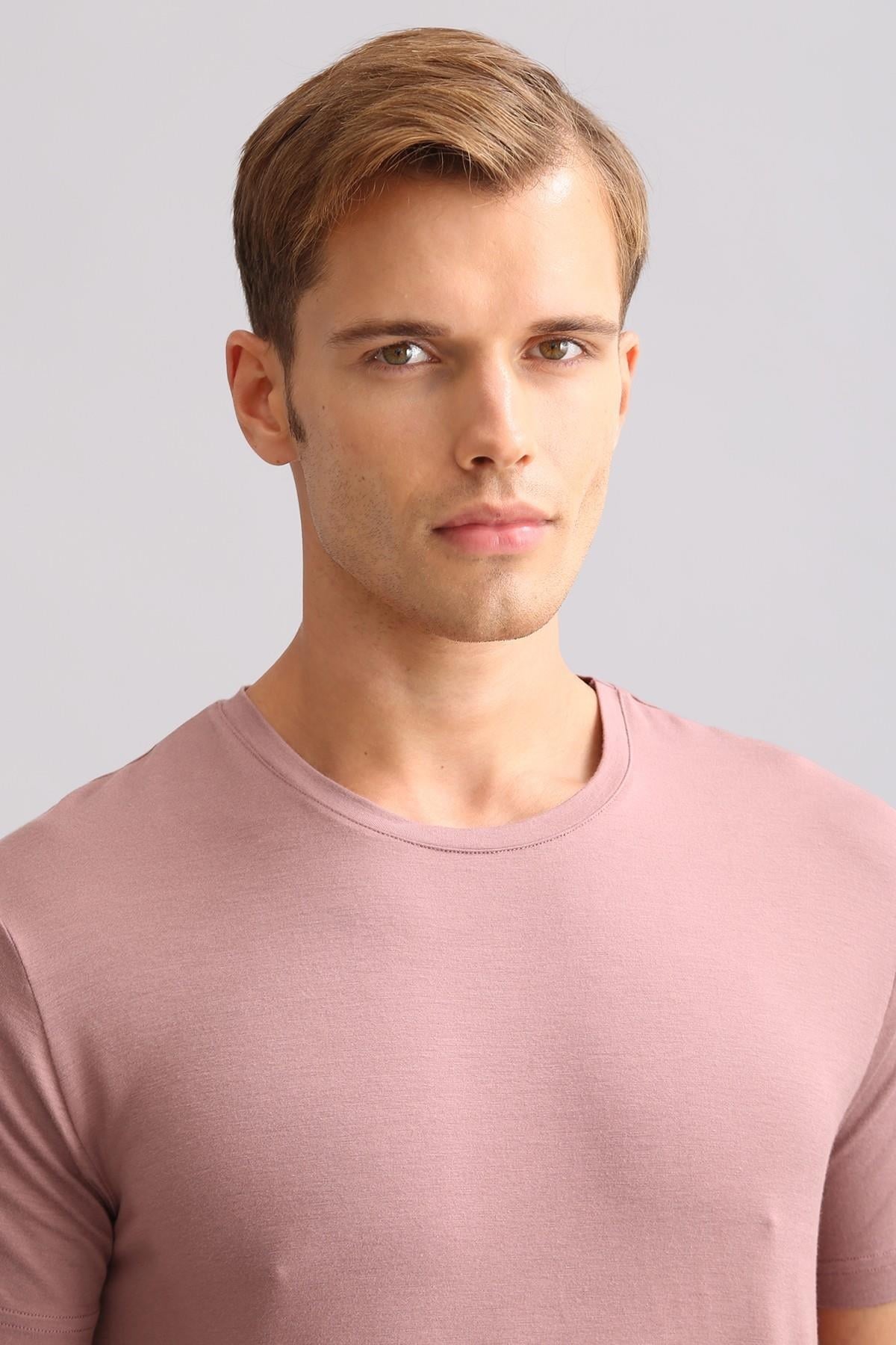 Mısırlı ORGANIC Pamuklu ZEUS LUXURY Regular Fit Bisiklet Yaka Fanila / T-Shirt Lavender