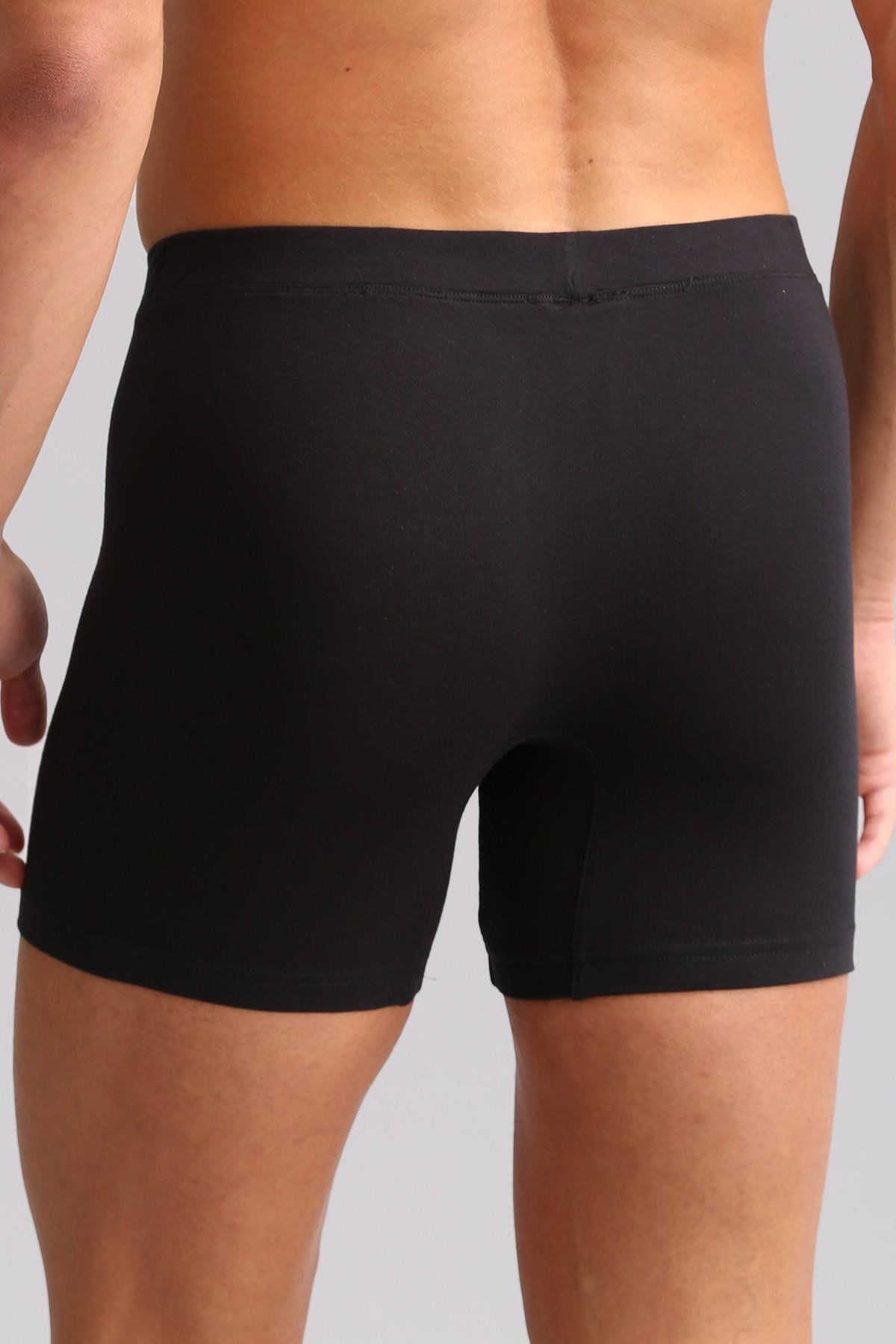 Mısırlı ORGANIC Pamuklu ZEUS LUXURY Regular Fit Metal Armalı Long Boxer Siyah