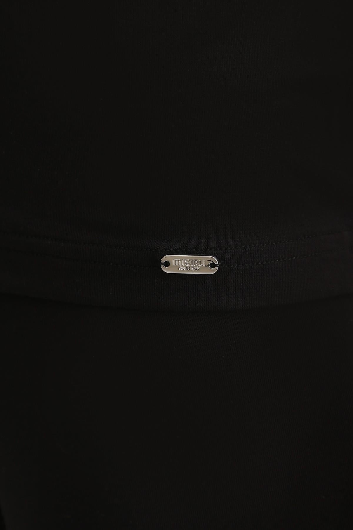 Mısırlı ORGANIC Pamuklu ZEUS LUXURY Regular Fit V Yaka Fanila / T-Shirt Siyah