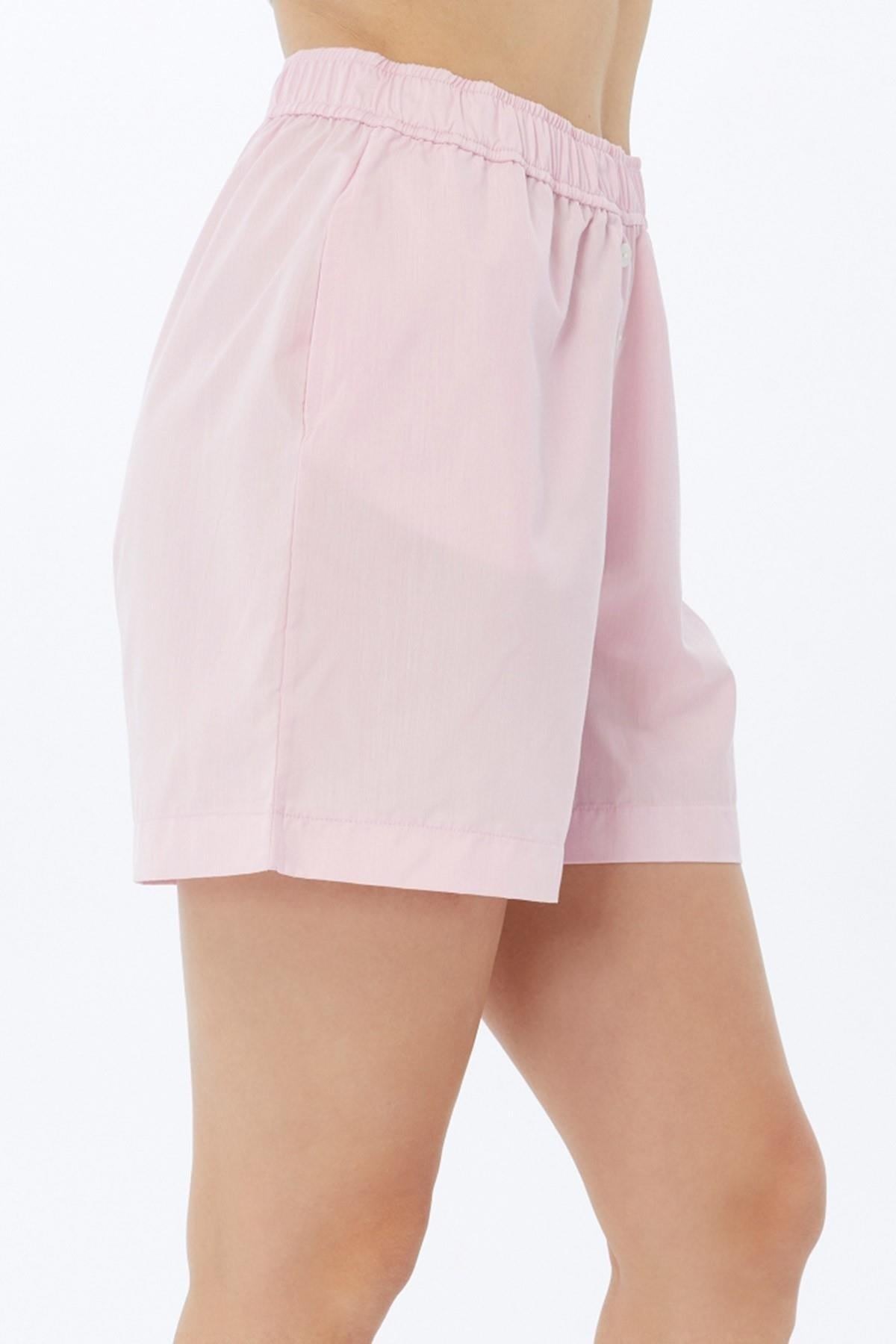 Mısırlı Pamuklu Poplin Şort Açık Sarı