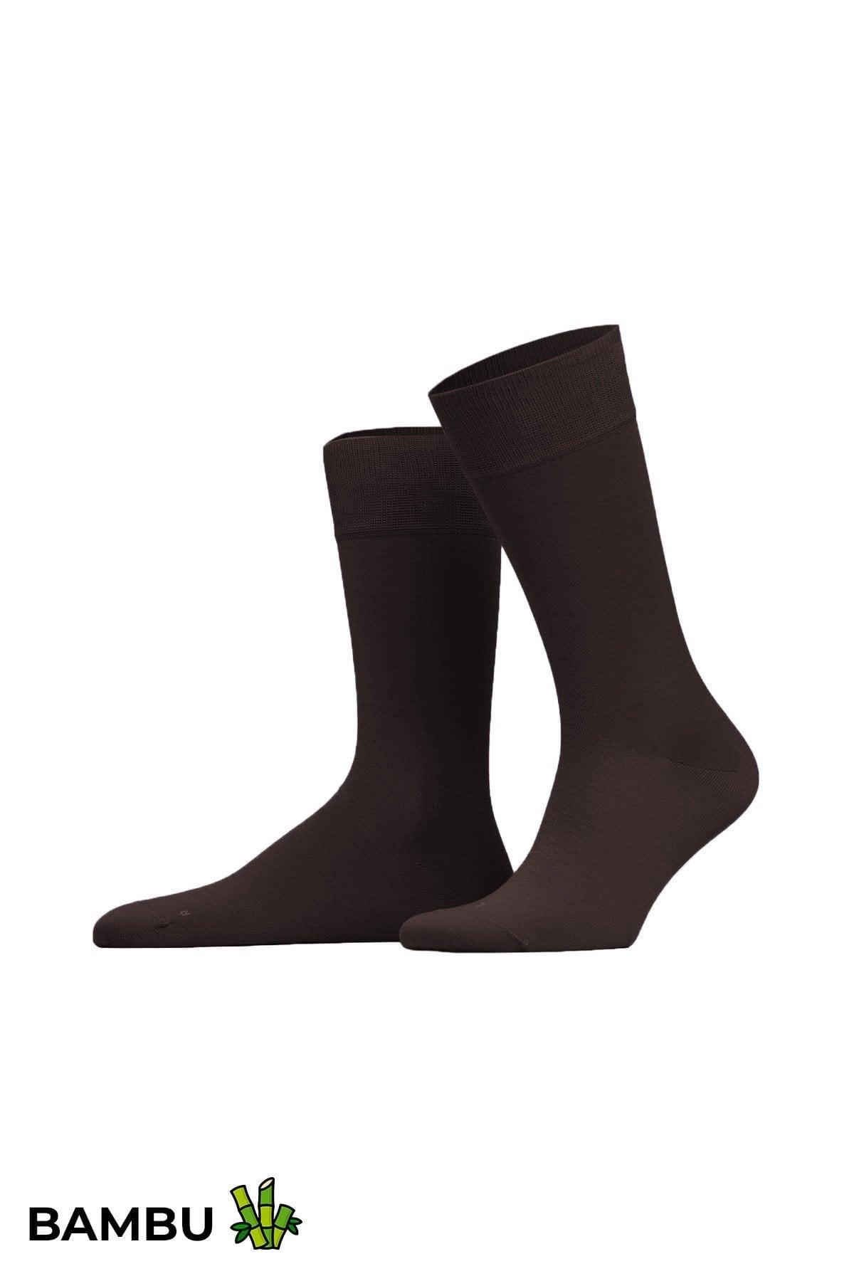 Mısırlı Unisex Bambu Soket Çorap Likralı Kahverengi